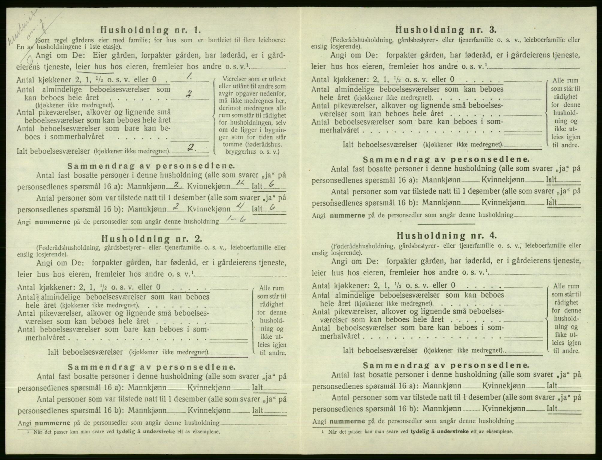 SAB, 1920 census for Voss, 1920, p. 1926