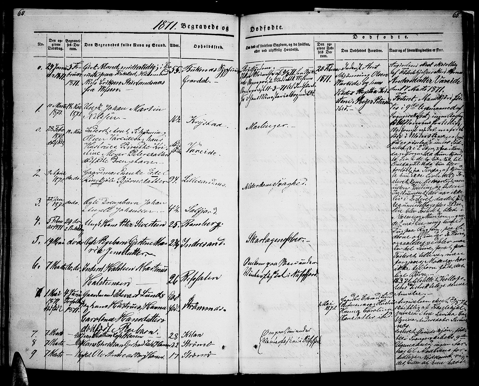 Ministerialprotokoller, klokkerbøker og fødselsregistre - Nordland, AV/SAT-A-1459/885/L1212: Parish register (copy) no. 885C01, 1847-1873, p. 64-65