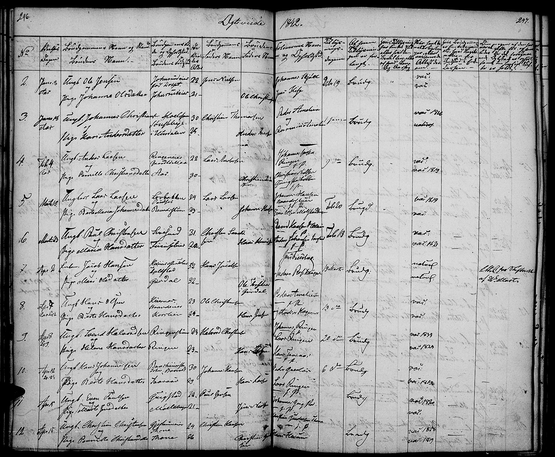 Vestre Toten prestekontor, AV/SAH-PREST-108/H/Ha/Haa/L0003: Parish register (official) no. 3, 1836-1843, p. 246-247