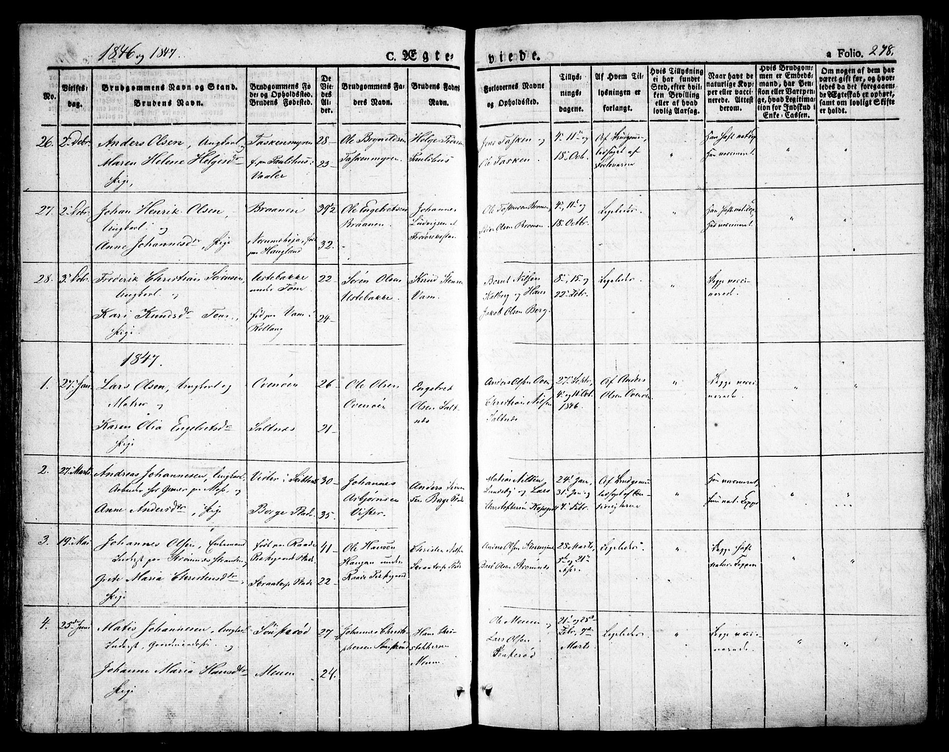 Råde prestekontor kirkebøker, AV/SAO-A-2009/F/Fa/L0005: Parish register (official) no. 5, 1830-1853, p. 278