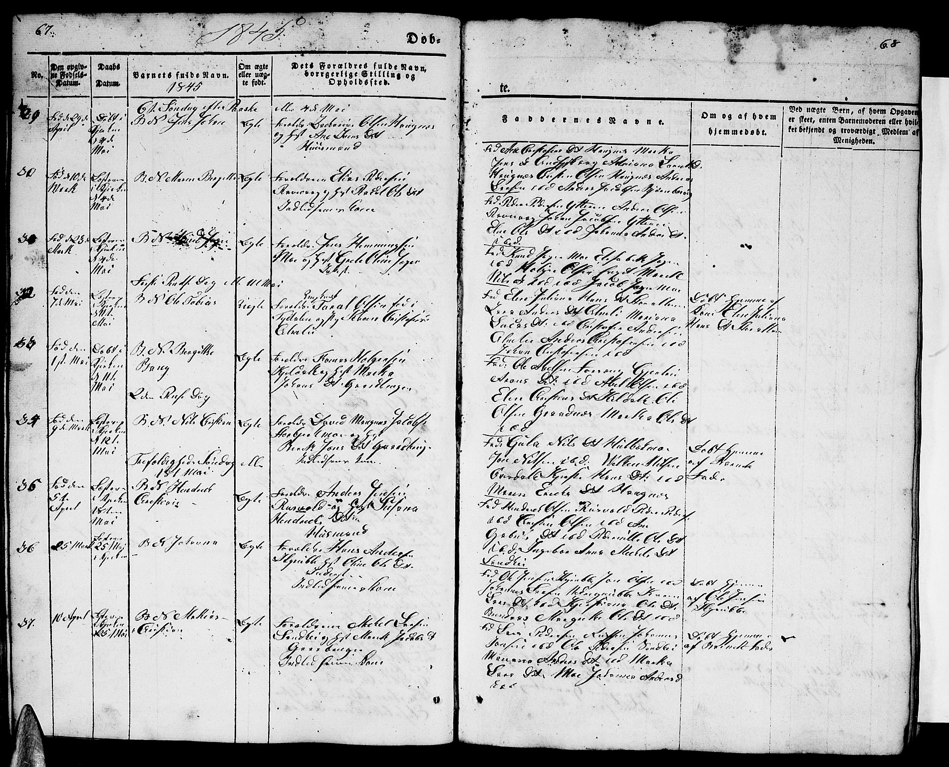 Ministerialprotokoller, klokkerbøker og fødselsregistre - Nordland, AV/SAT-A-1459/827/L0413: Parish register (copy) no. 827C02, 1842-1852, p. 67-68