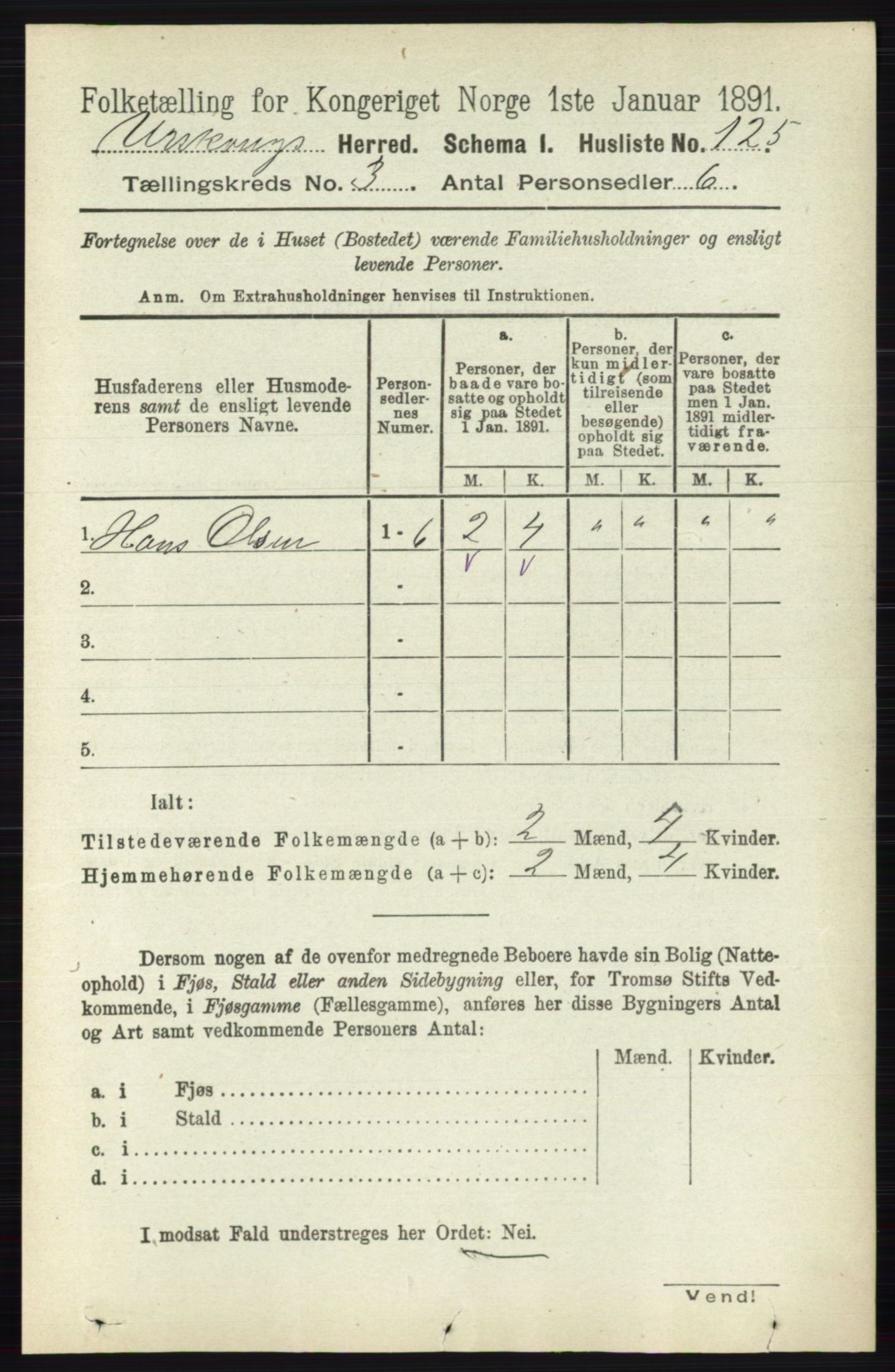 RA, 1891 census for 0224 Aurskog, 1891, p. 482