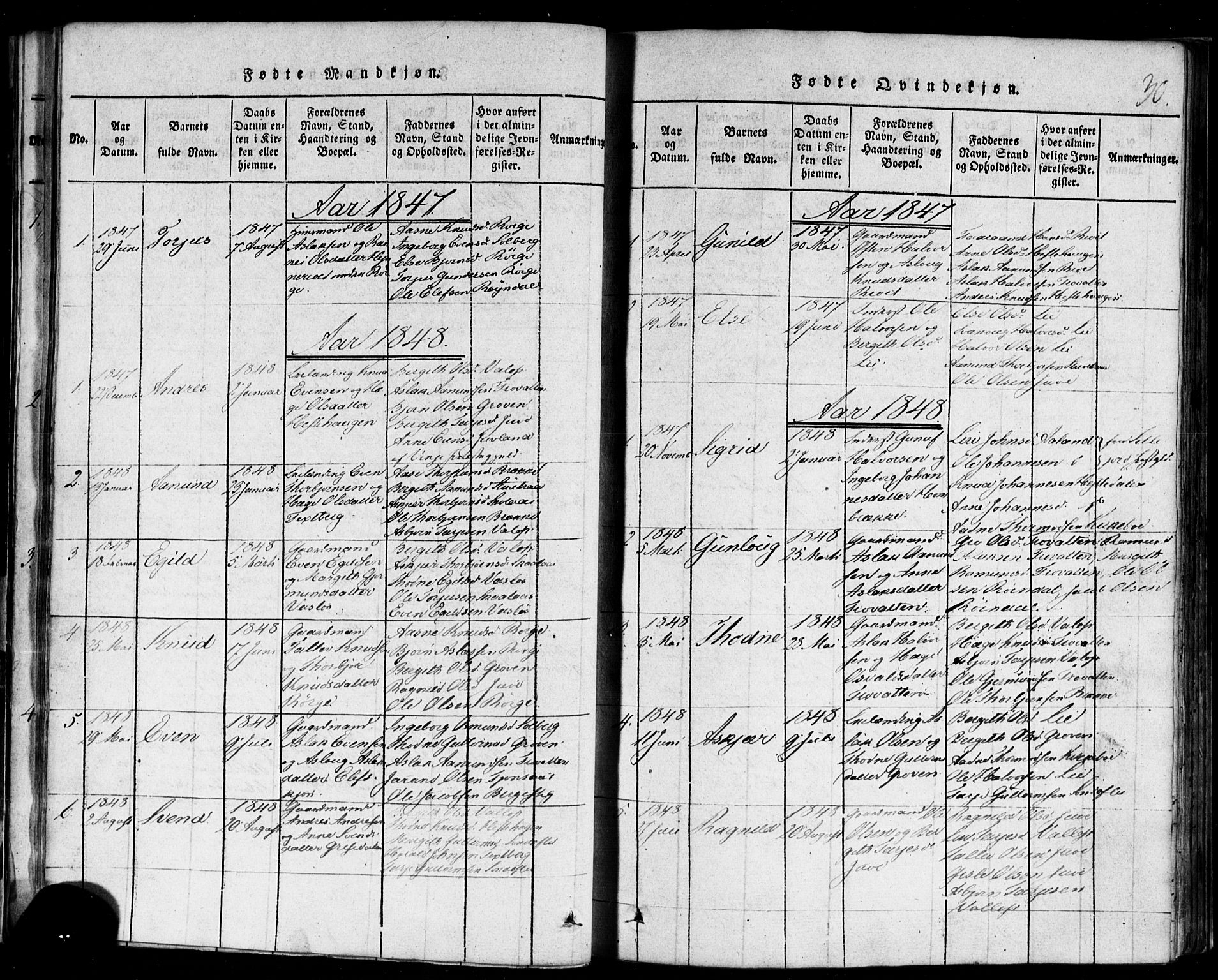 Rauland kirkebøker, SAKO/A-292/F/Fa/L0002: Parish register (official) no. 2, 1815-1860, p. 30