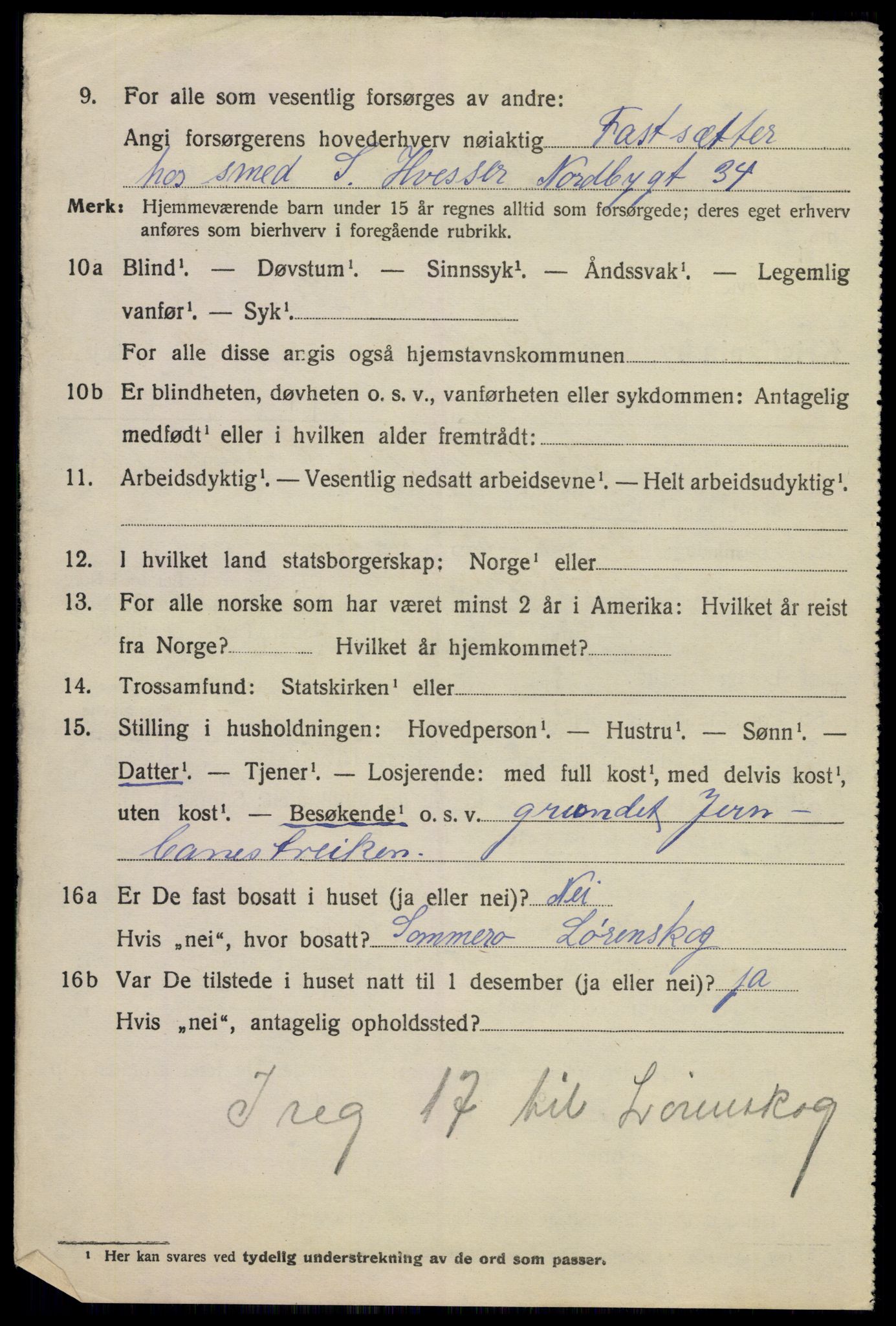 SAO, 1920 census for Kristiania, 1920, p. 580496