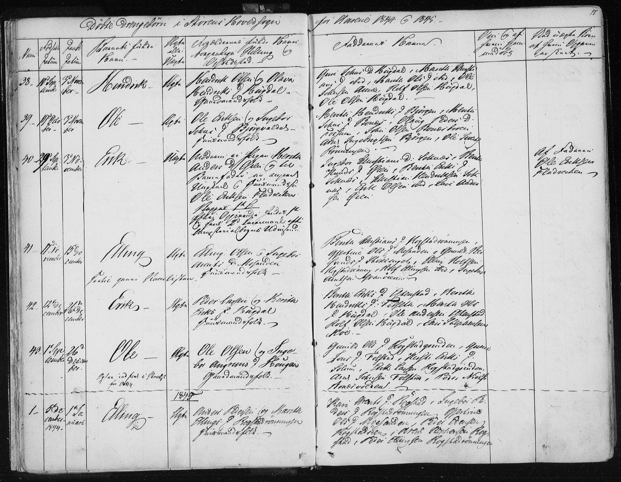 Ministerialprotokoller, klokkerbøker og fødselsregistre - Sør-Trøndelag, SAT/A-1456/687/L0997: Parish register (official) no. 687A05 /1, 1843-1848, p. 17