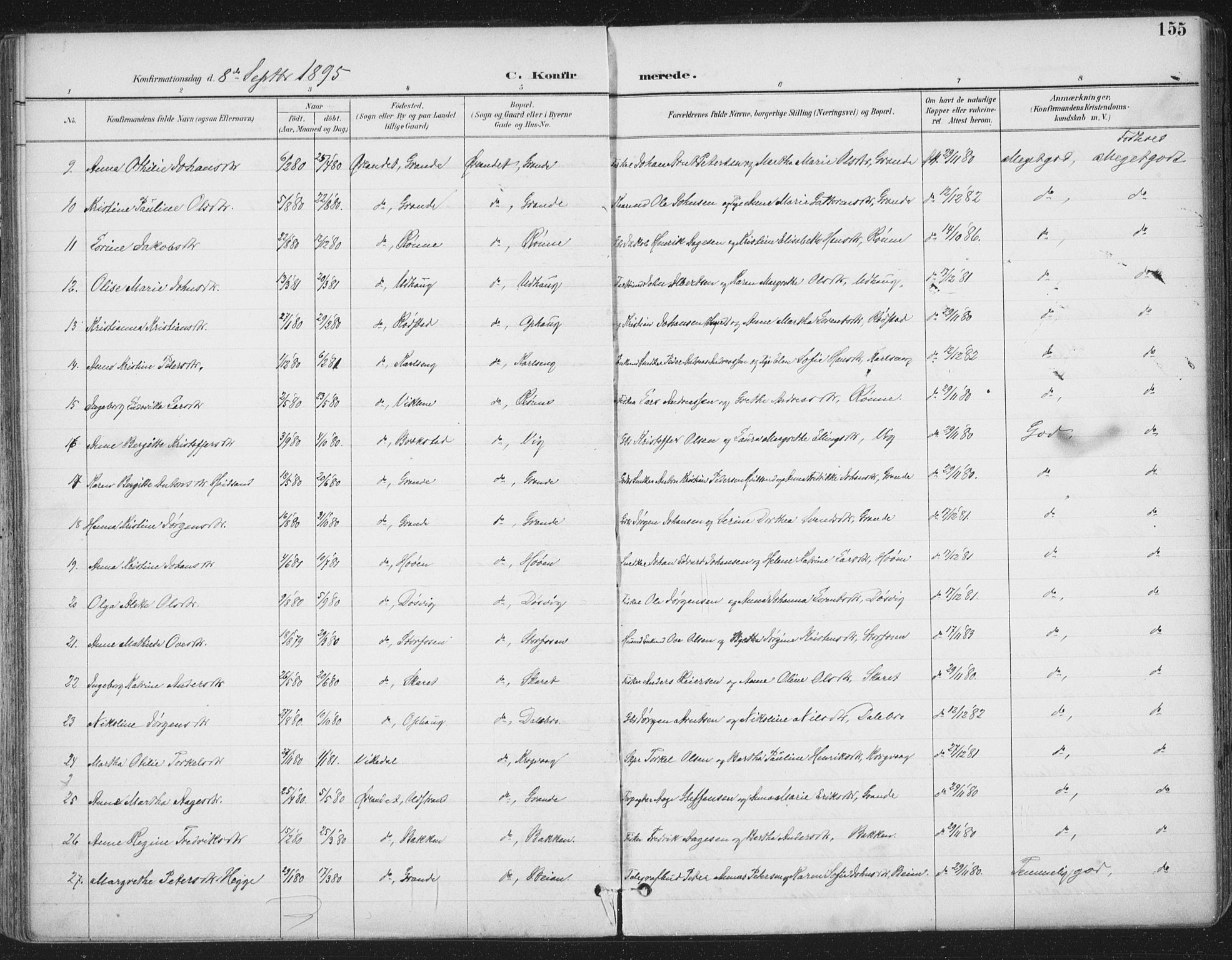 Ministerialprotokoller, klokkerbøker og fødselsregistre - Sør-Trøndelag, AV/SAT-A-1456/659/L0743: Parish register (official) no. 659A13, 1893-1910, p. 155