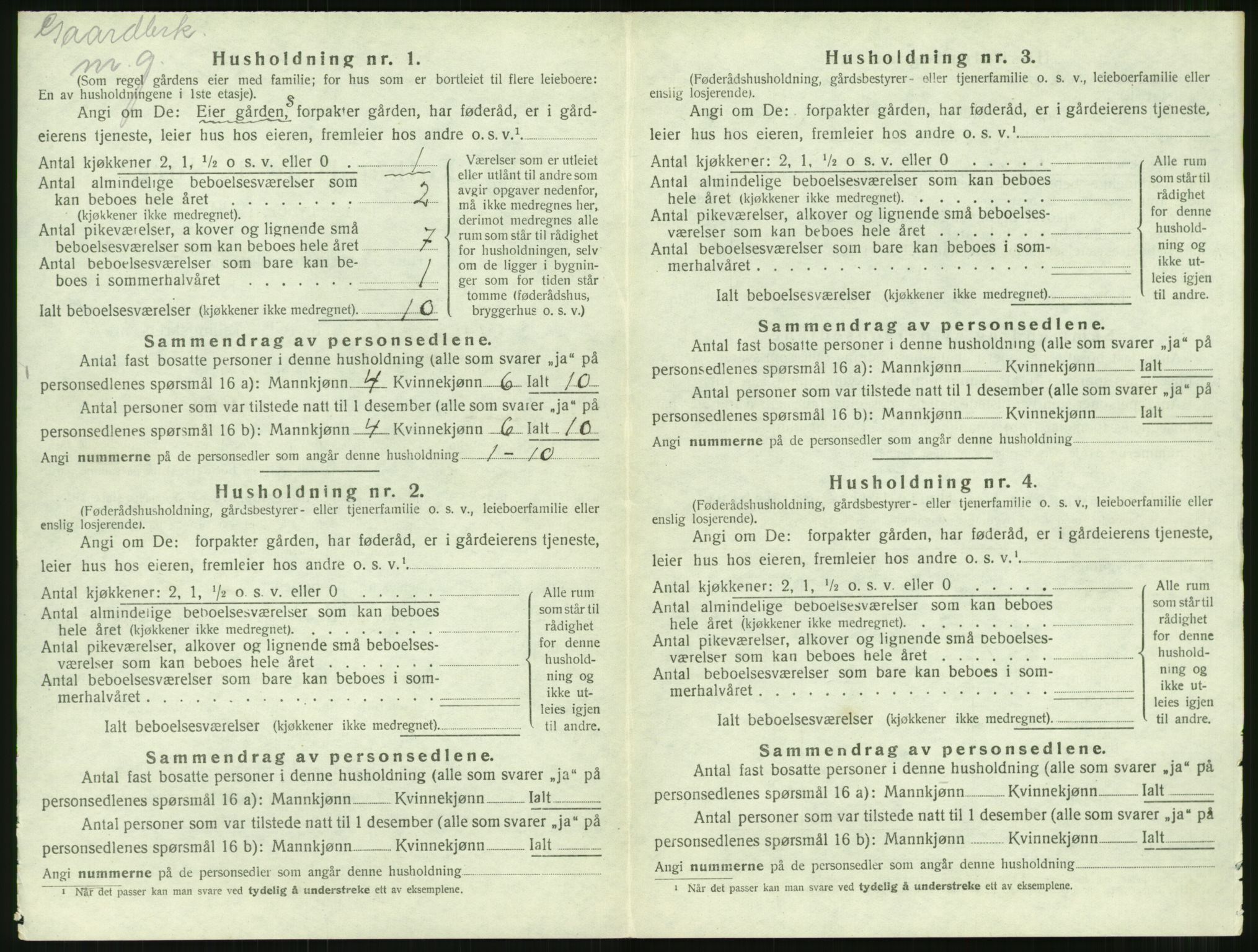 SAT, 1920 census for Tingvoll, 1920, p. 847