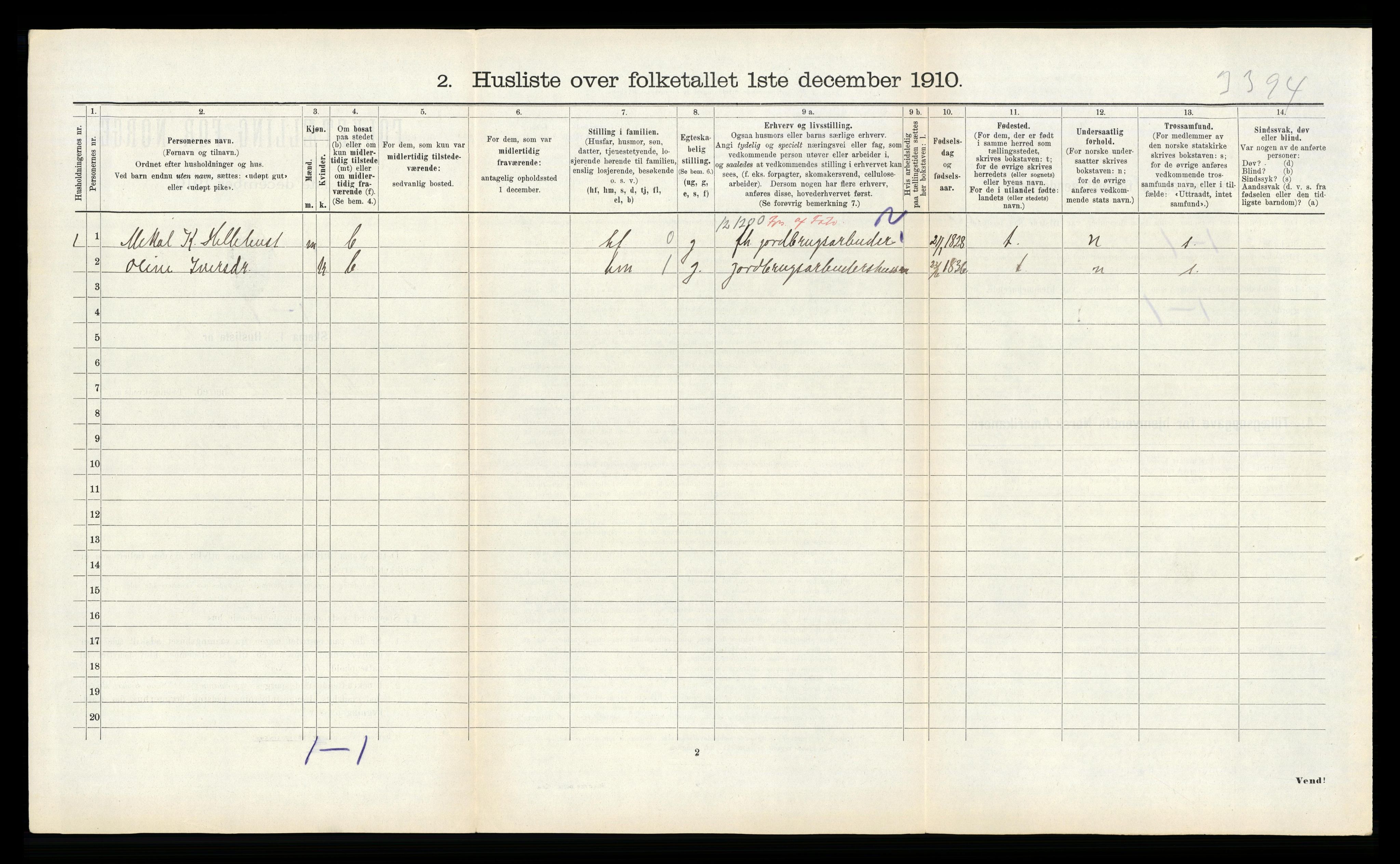 RA, 1910 census for Indre Holmedal, 1910, p. 349