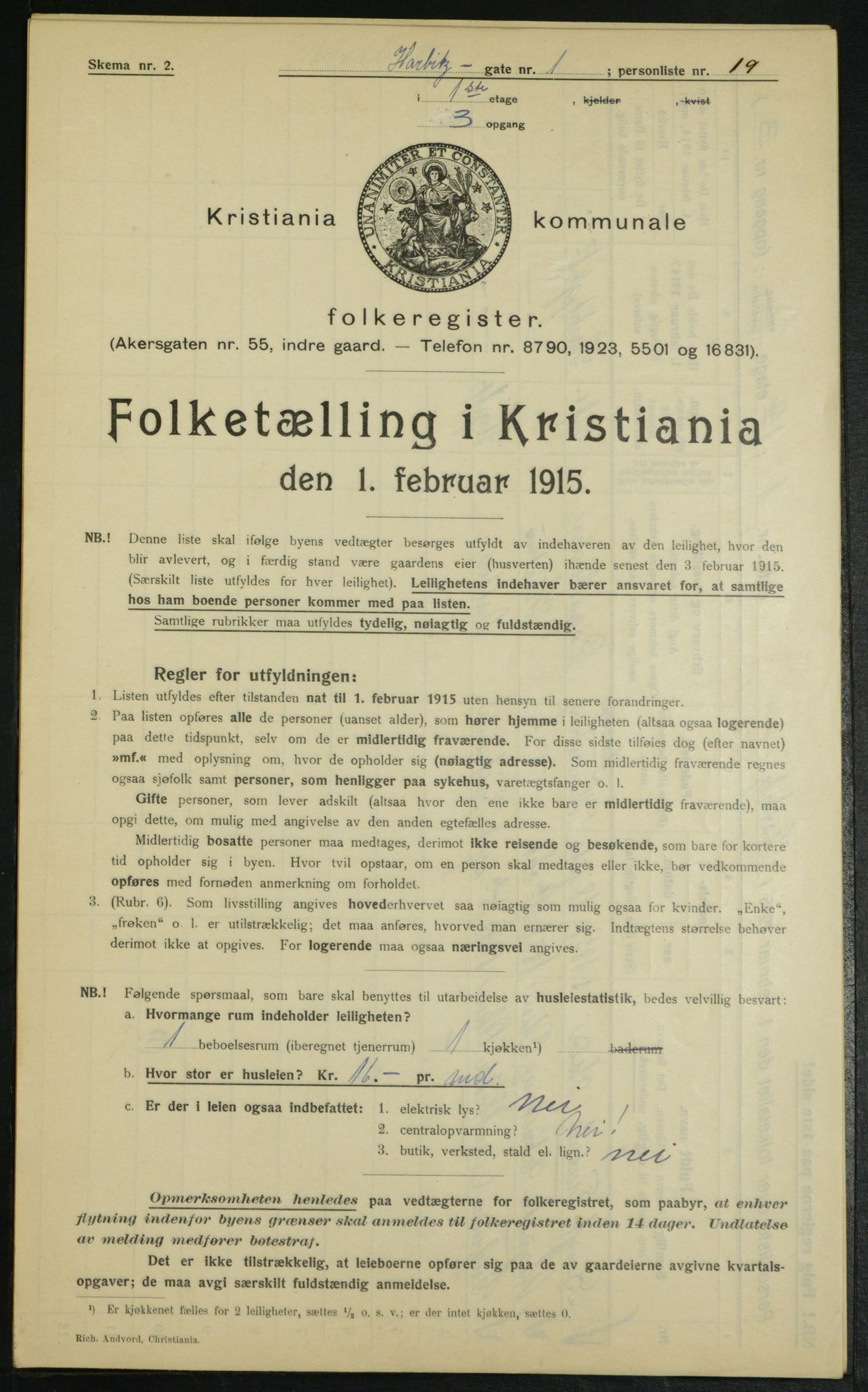 OBA, Municipal Census 1915 for Kristiania, 1915, p. 80714