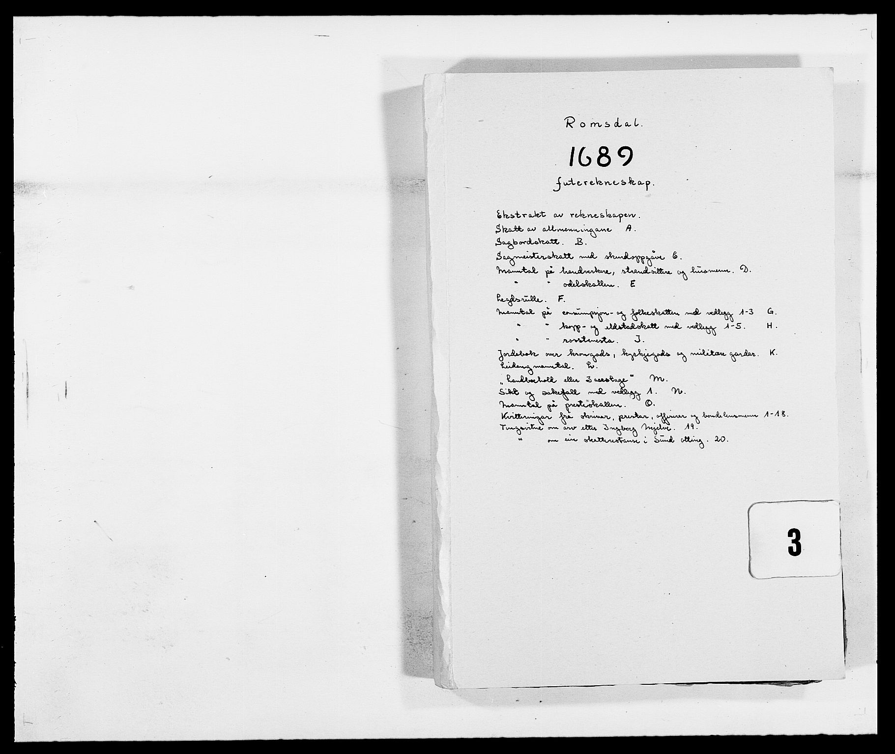 Rentekammeret inntil 1814, Reviderte regnskaper, Fogderegnskap, RA/EA-4092/R55/L3648: Fogderegnskap Romsdal, 1687-1689, p. 309