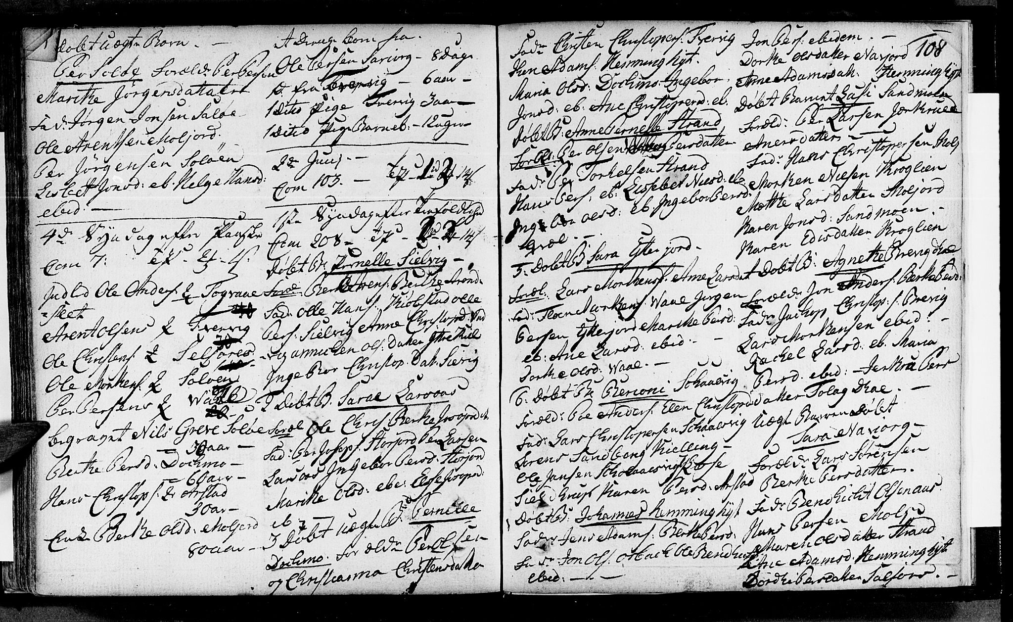 Ministerialprotokoller, klokkerbøker og fødselsregistre - Nordland, SAT/A-1459/846/L0643: Parish register (official) no. 846A01, 1748-1804, p. 108