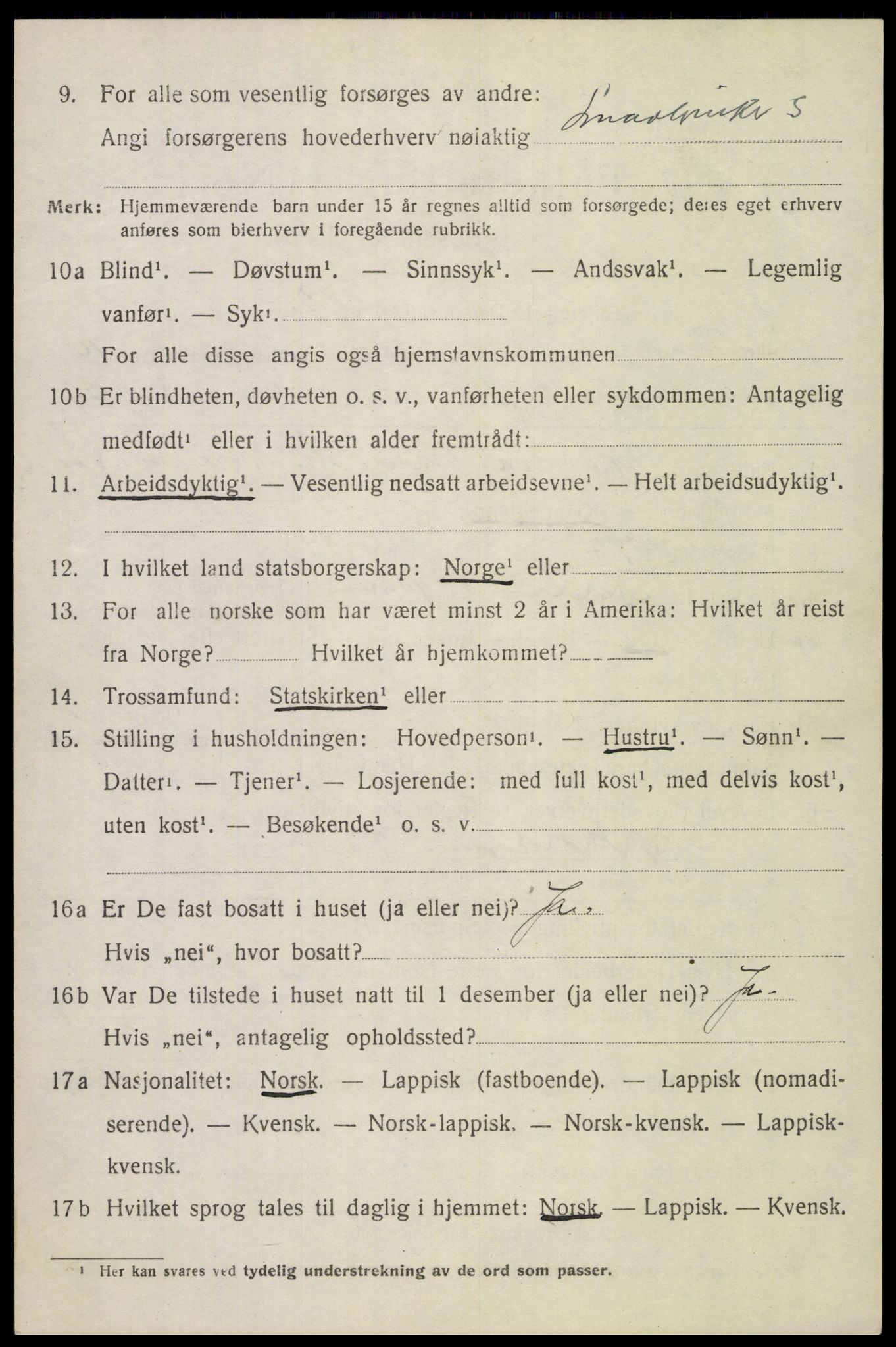 SAT, 1920 census for Lødingen, 1920, p. 5980