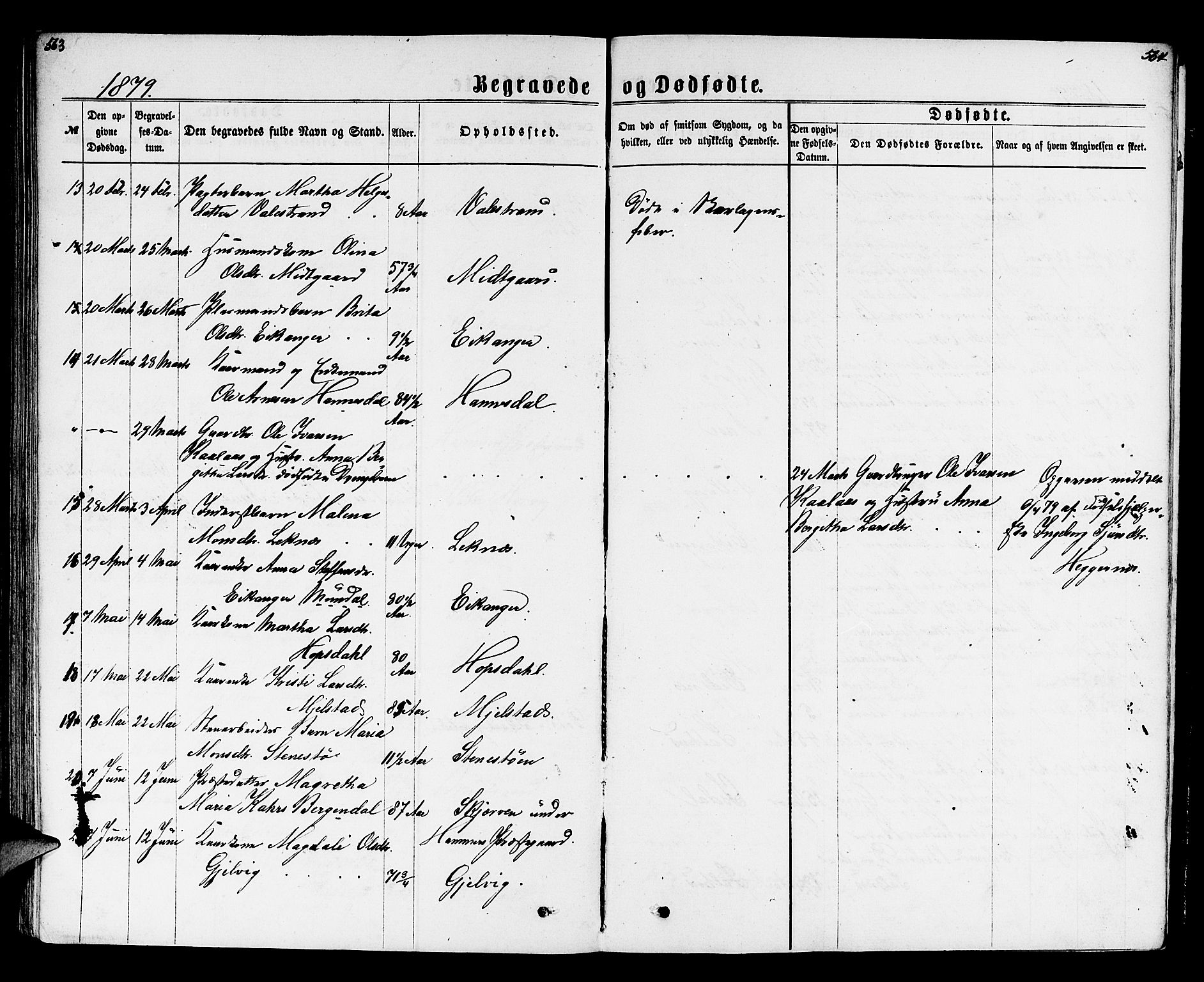Hamre sokneprestembete, SAB/A-75501/H/Ha/Hab: Parish register (copy) no. B 2, 1863-1880, p. 563-564