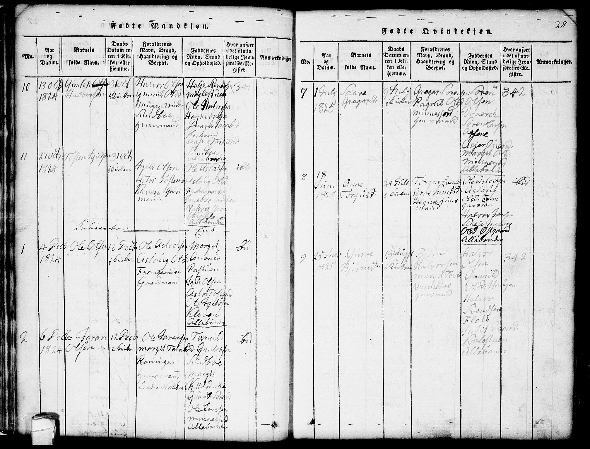 Seljord kirkebøker, SAKO/A-20/G/Gb/L0002: Parish register (copy) no. II 2, 1815-1854, p. 28