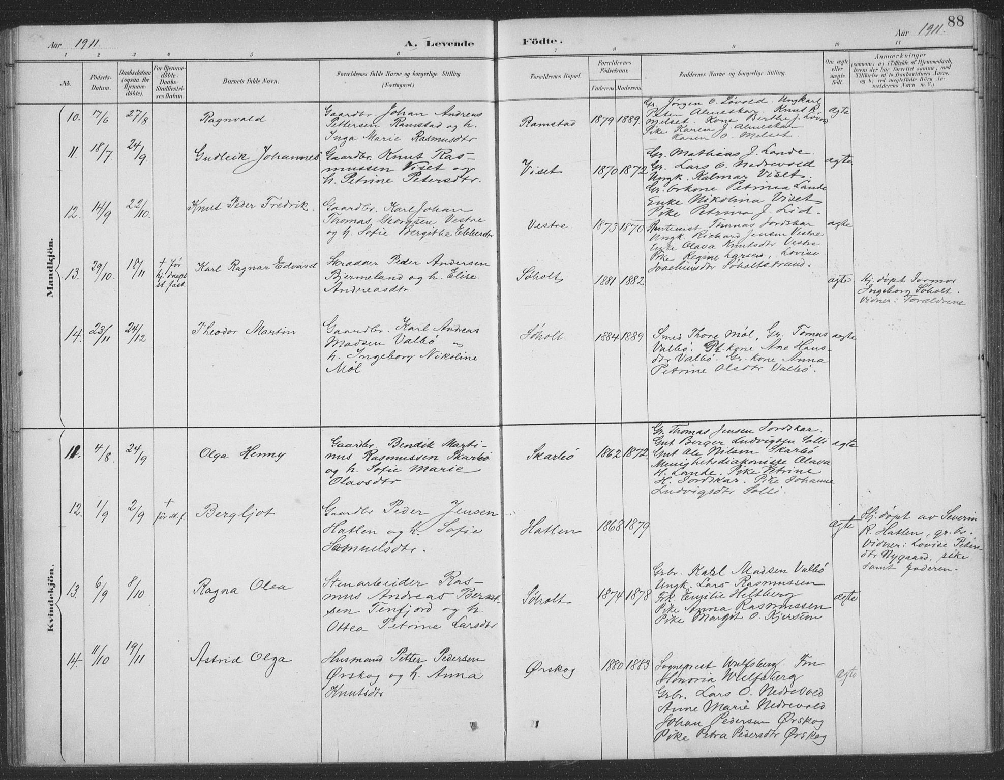 Ministerialprotokoller, klokkerbøker og fødselsregistre - Møre og Romsdal, AV/SAT-A-1454/522/L0316: Parish register (official) no. 522A11, 1890-1911, p. 88