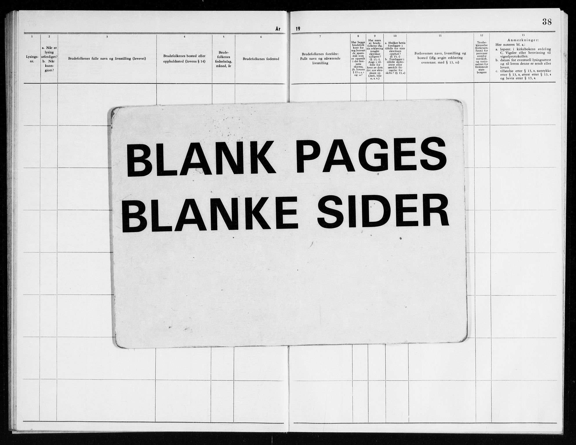 Modum kirkebøker, AV/SAKO-A-234/H/Ha/L0007: Banns register no. I 7, 1963-1969, p. 38