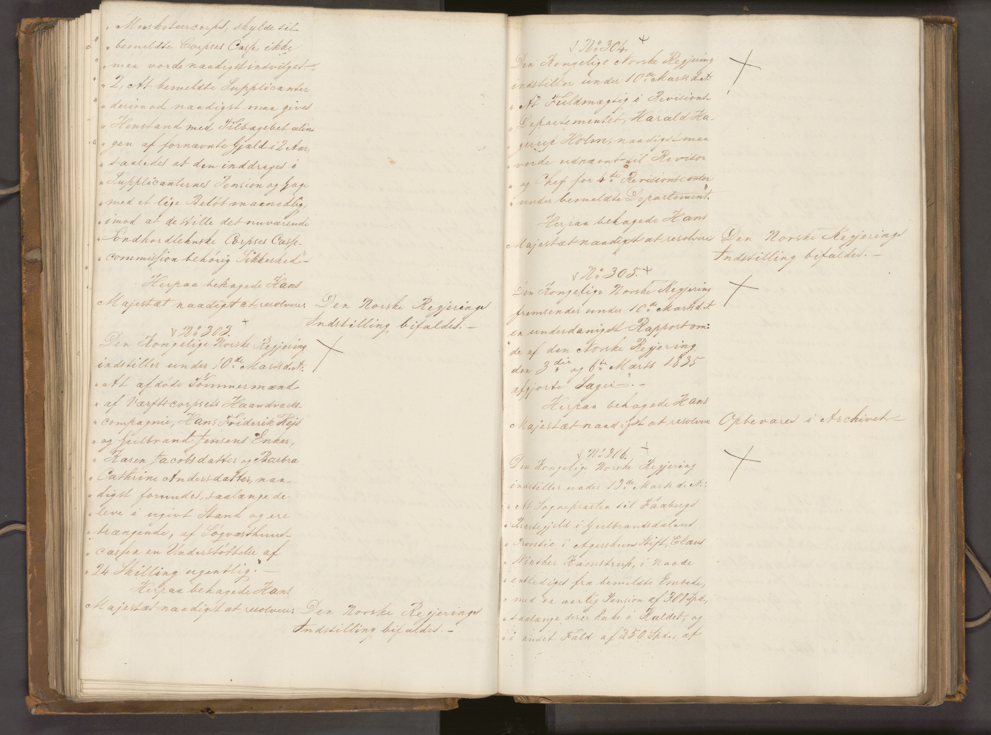 Statsrådssekretariatet, AV/RA-S-1001/A/Ab/L0040: Kgl. res. nr. 1-568, 1. halvår, 1835
