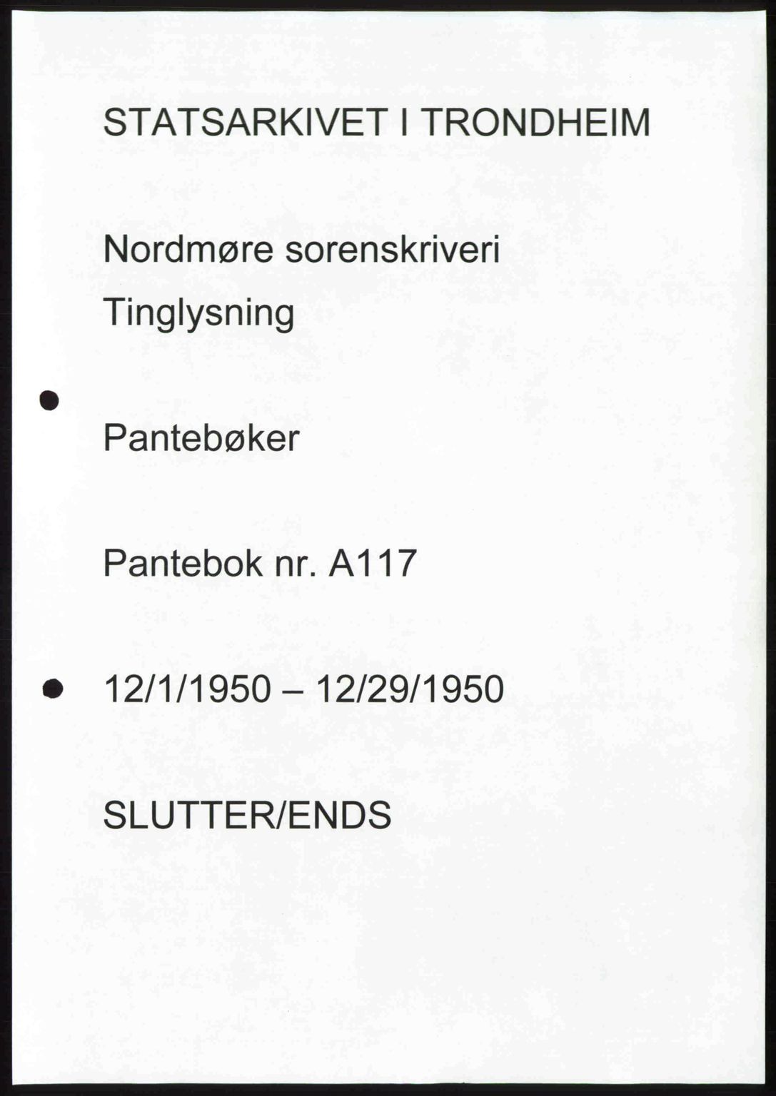 Nordmøre sorenskriveri, AV/SAT-A-4132/1/2/2Ca: Mortgage book no. A117, 1950-1950