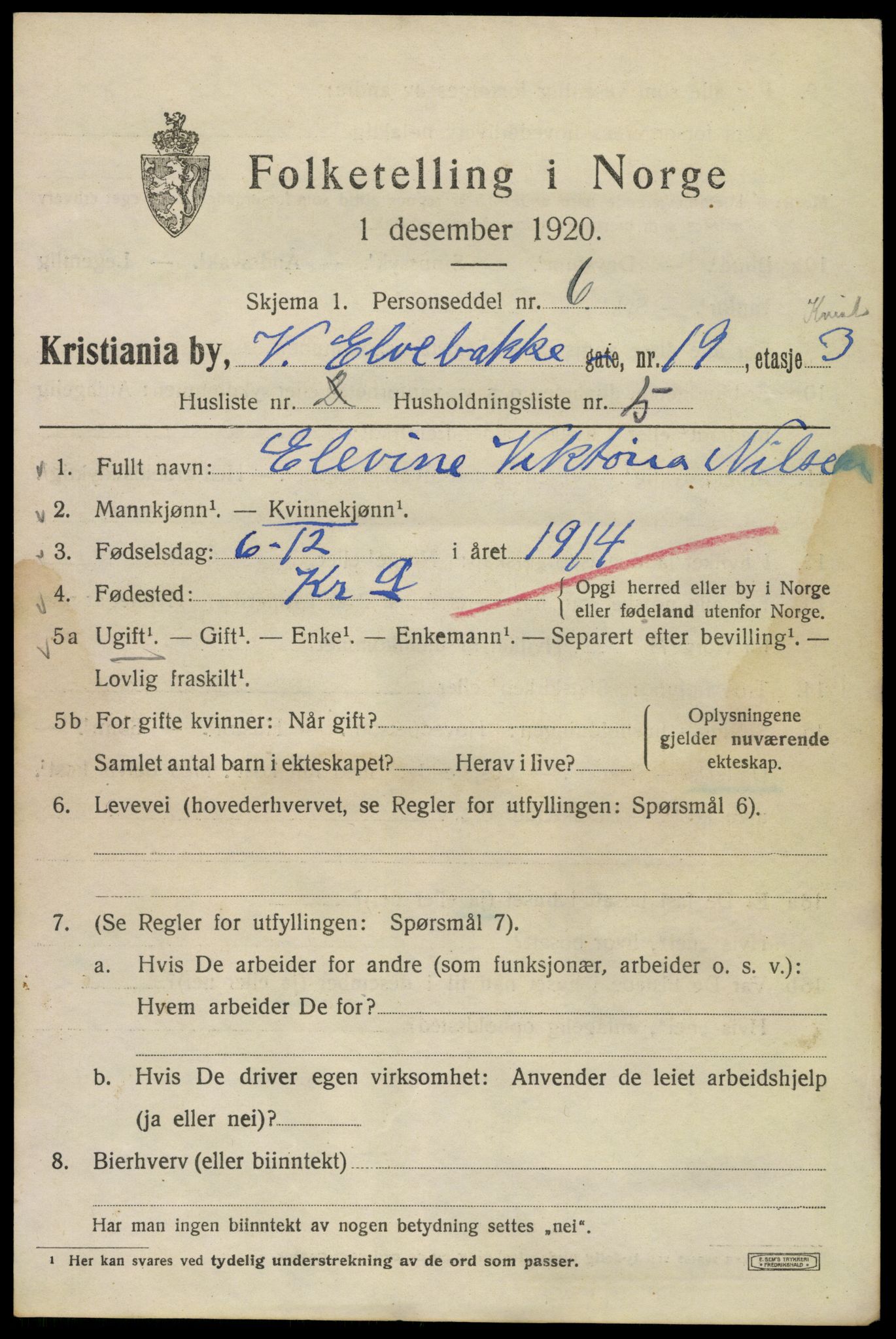 SAO, 1920 census for Kristiania, 1920, p. 632135