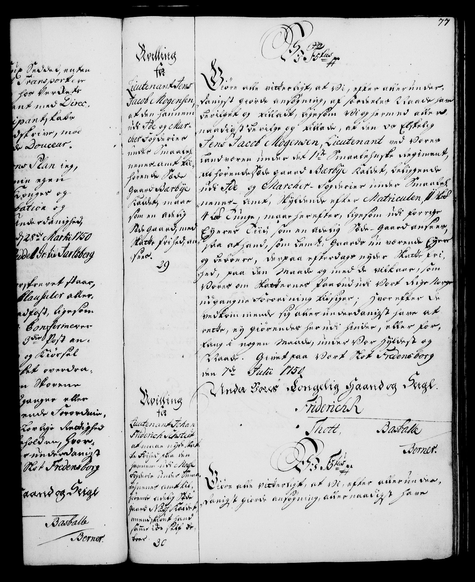 Rentekammeret, Kammerkanselliet, RA/EA-3111/G/Gg/Gga/L0006: Norsk ekspedisjonsprotokoll med register (merket RK 53.6), 1749-1759, p. 77