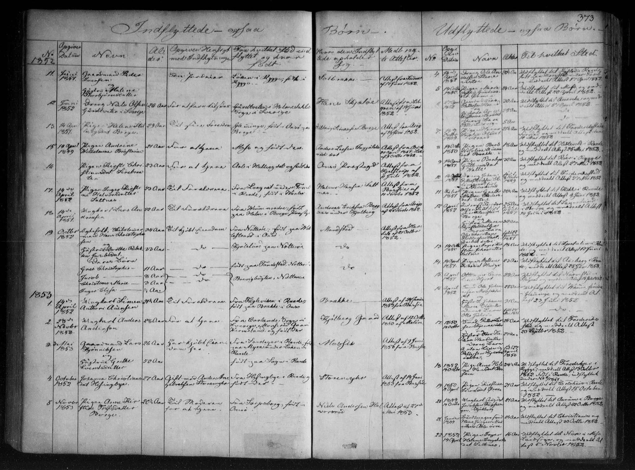 Onsøy prestekontor Kirkebøker, SAO/A-10914/F/Fa/L0003: Parish register (official) no. I 3, 1841-1860, p. 373