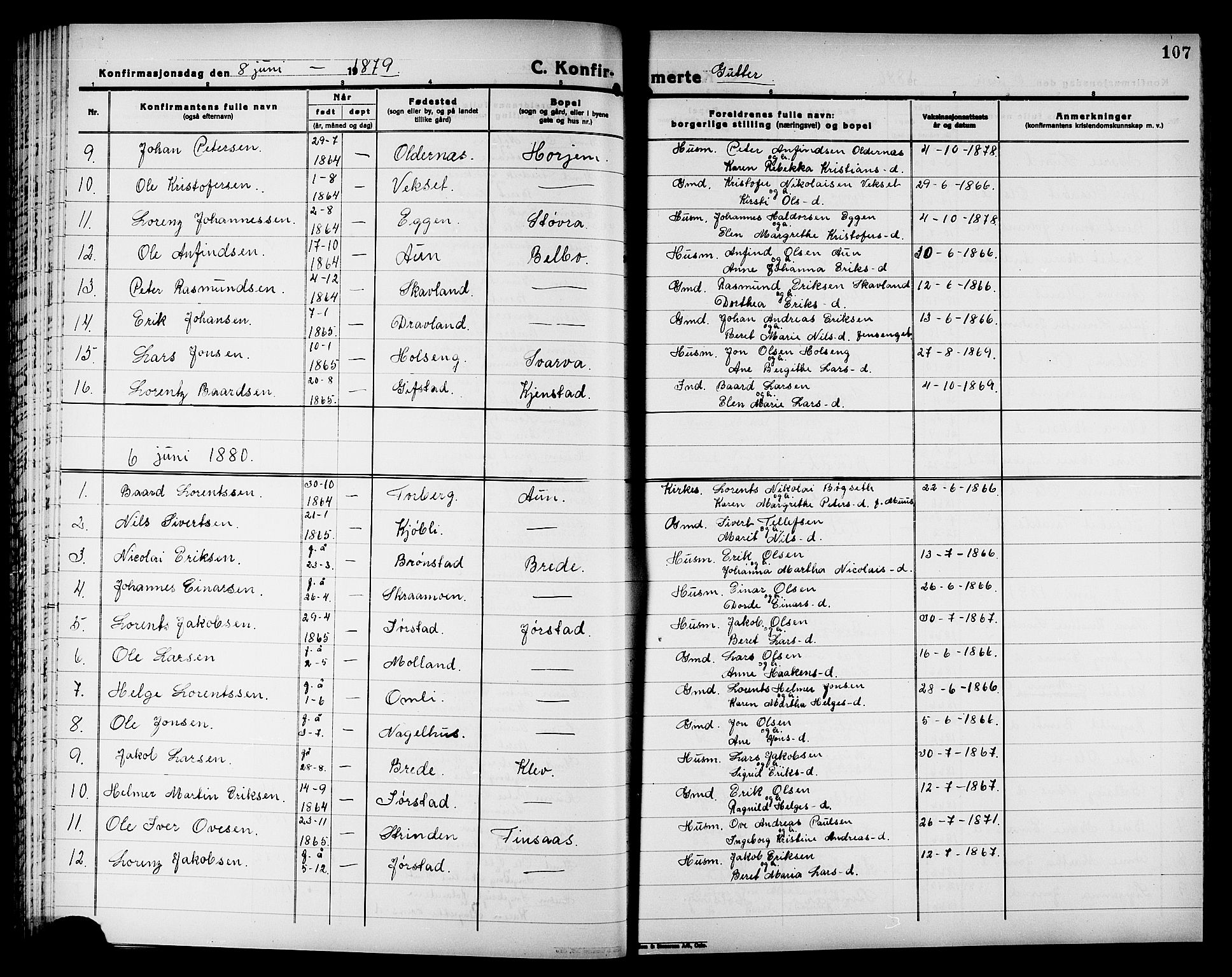 Ministerialprotokoller, klokkerbøker og fødselsregistre - Nord-Trøndelag, AV/SAT-A-1458/749/L0486: Parish register (official) no. 749D02, 1873-1887, p. 107