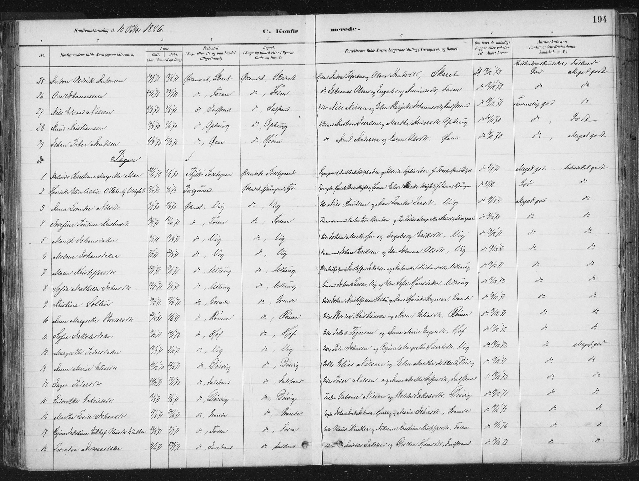 Ministerialprotokoller, klokkerbøker og fødselsregistre - Sør-Trøndelag, SAT/A-1456/659/L0739: Parish register (official) no. 659A09, 1879-1893, p. 194