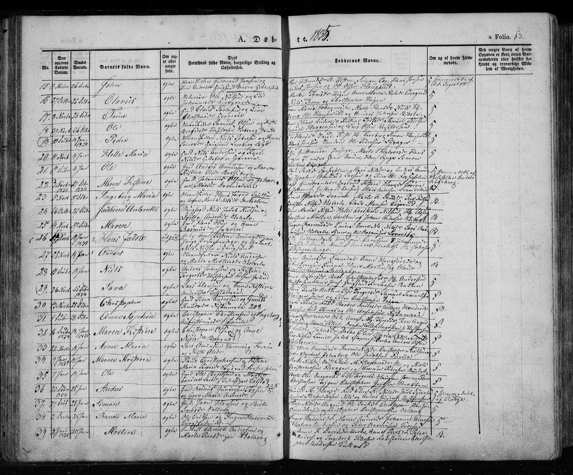 Eiker kirkebøker, AV/SAKO-A-4/F/Fa/L0013a: Parish register (official) no. I 13A, 1832-1845, p. 53