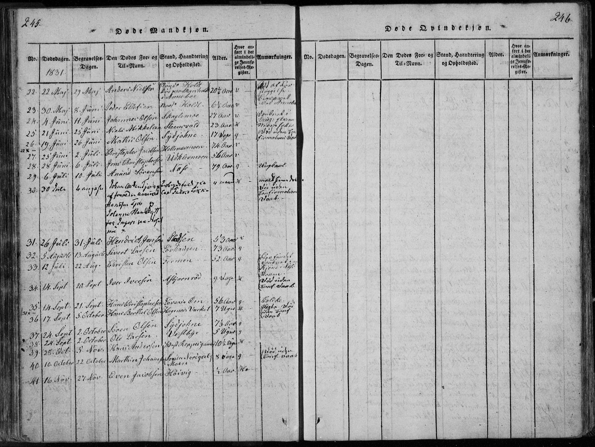 Hedrum kirkebøker, SAKO/A-344/F/Fa/L0004: Parish register (official) no. I 4, 1817-1835, p. 245-246
