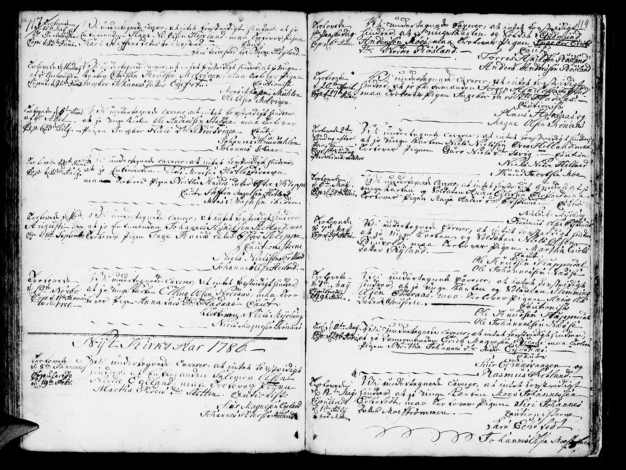Hosanger sokneprestembete, AV/SAB-A-75801/H/Haa: Parish register (official) no. A 2 /1, 1766-1793, p. 119