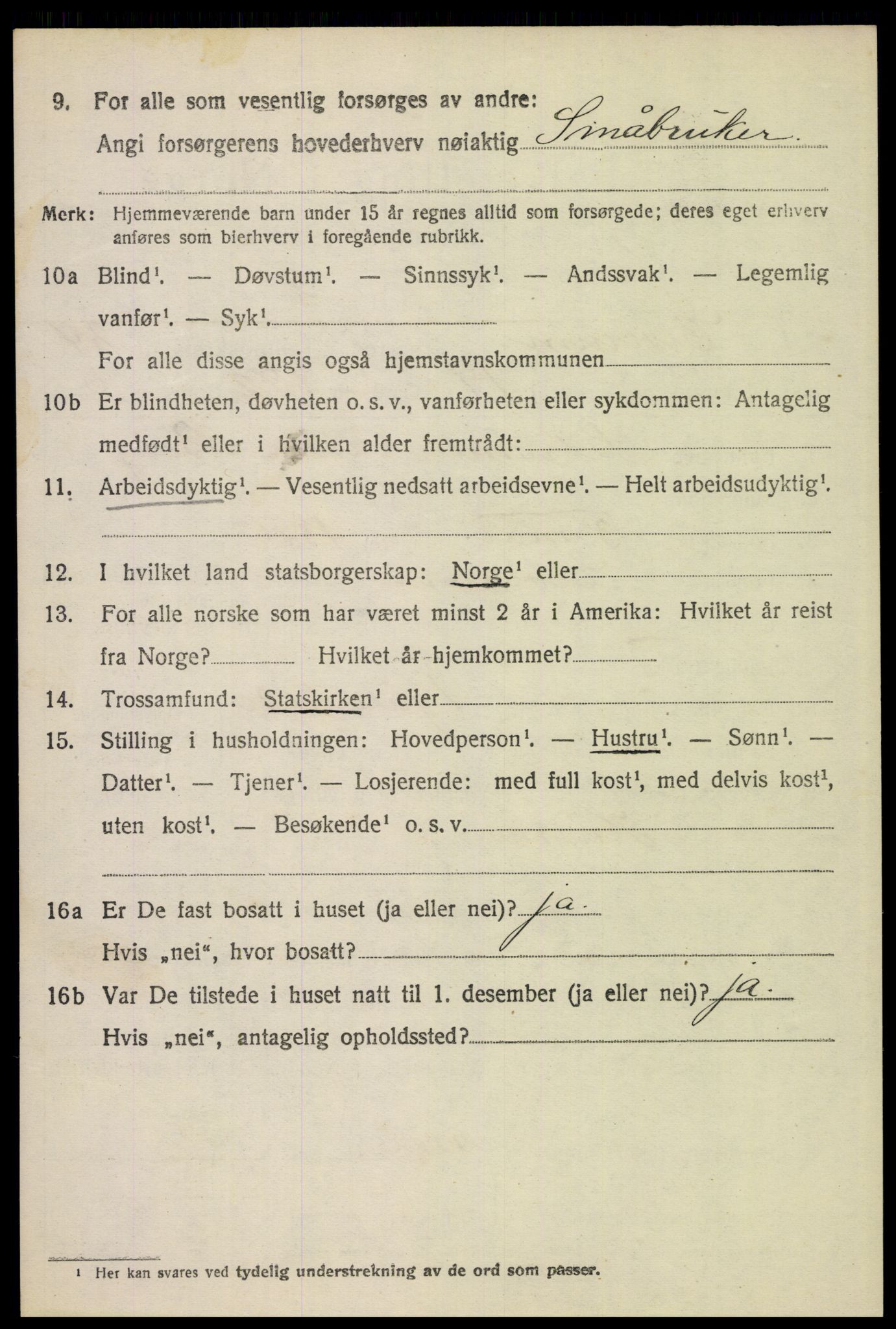 SAH, 1920 census for Elverum, 1920, p. 25727