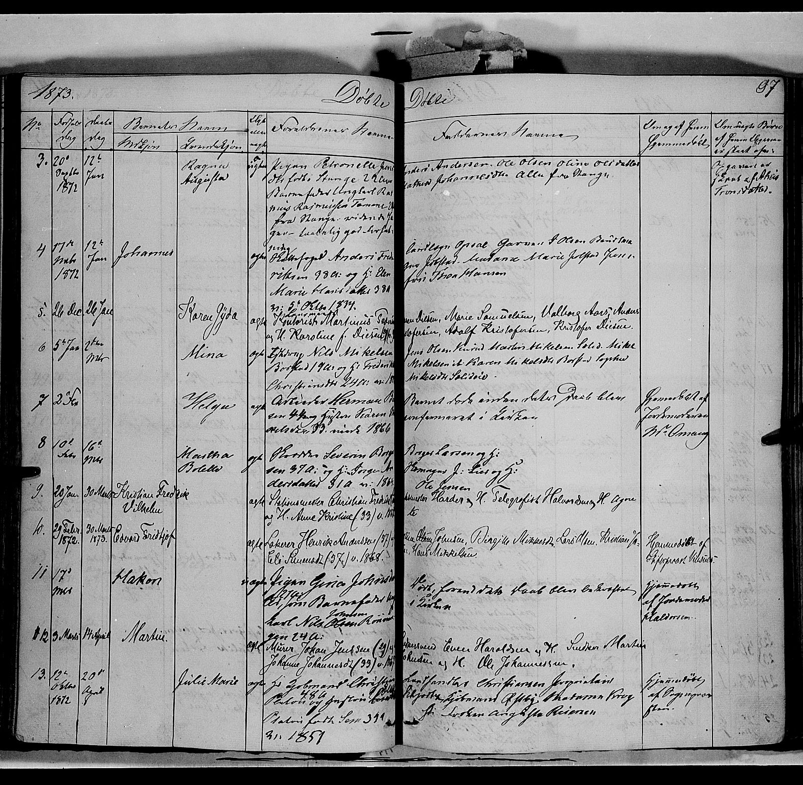 Vang prestekontor, Hedmark, AV/SAH-PREST-008/H/Ha/Haa/L0011: Parish register (official) no. 11, 1852-1877, p. 97