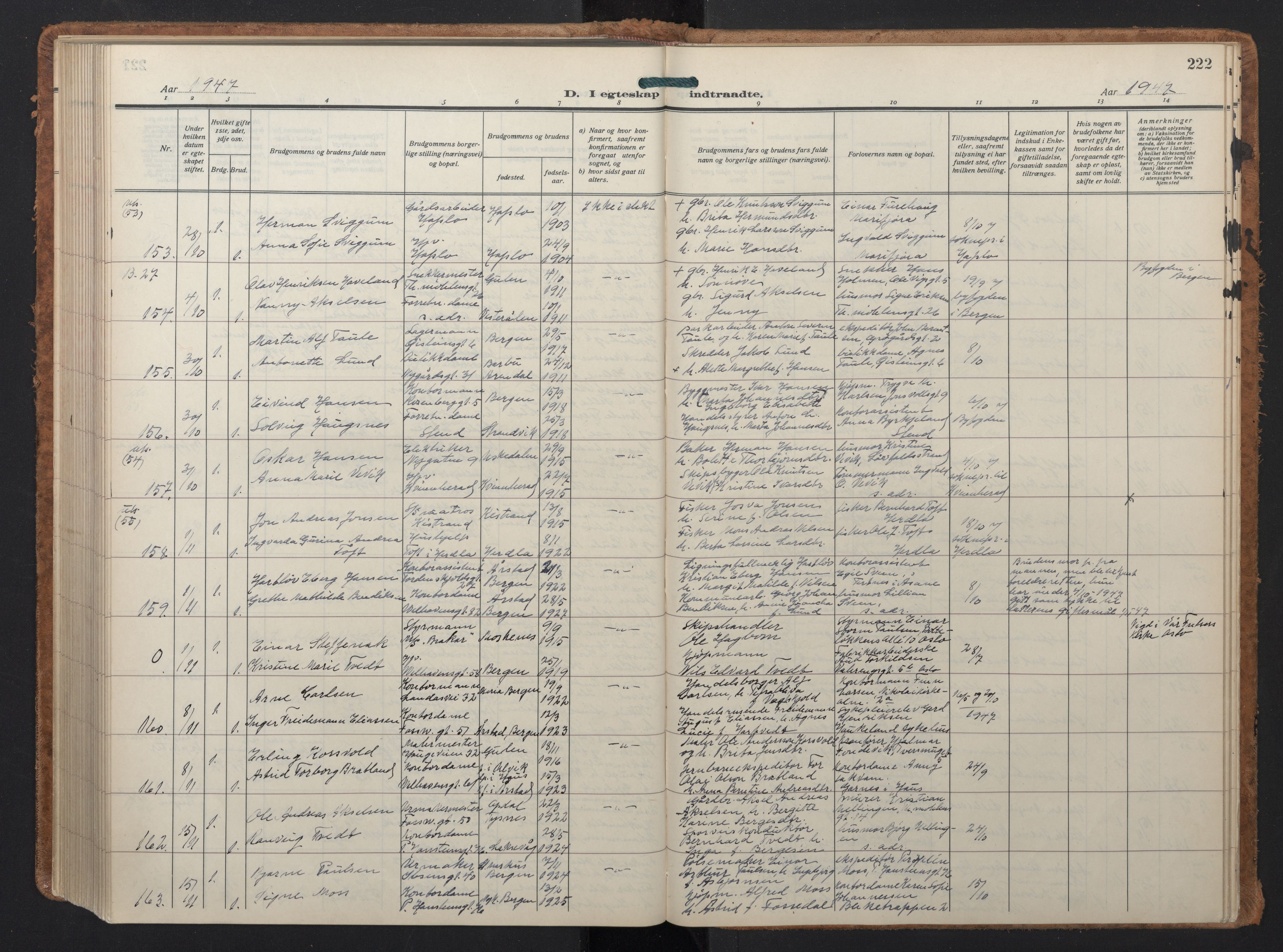 Johanneskirken sokneprestembete, AV/SAB-A-76001/H/Hab: Parish register (copy) no. C 3, 1929-1949, p. 221b-222a