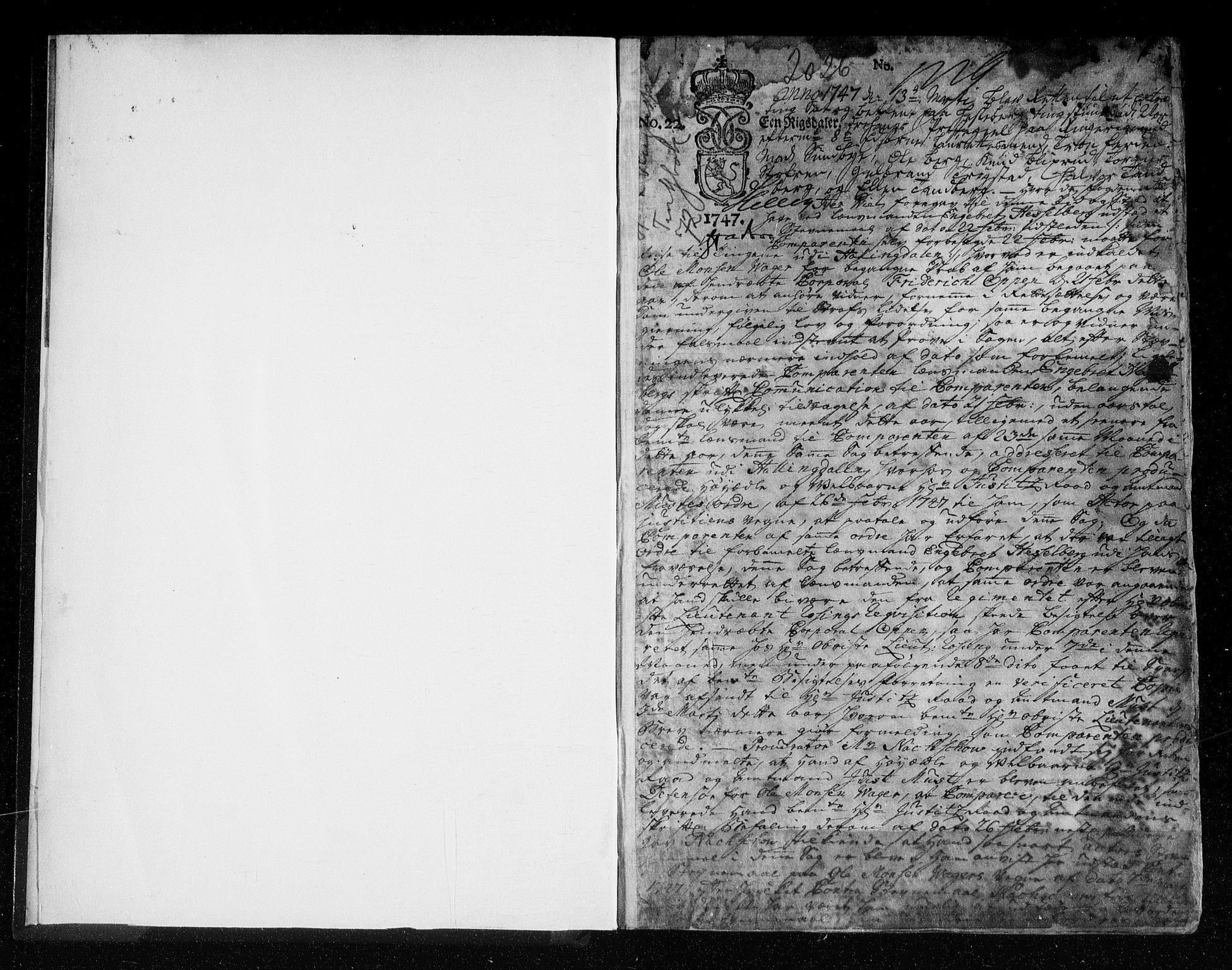 Ringerike og Hallingdal sorenskriveri, SAKO/A-81/F/Fa/Fac/L0002: Tingbok - Ringerike, 1747-1751, p. 1a