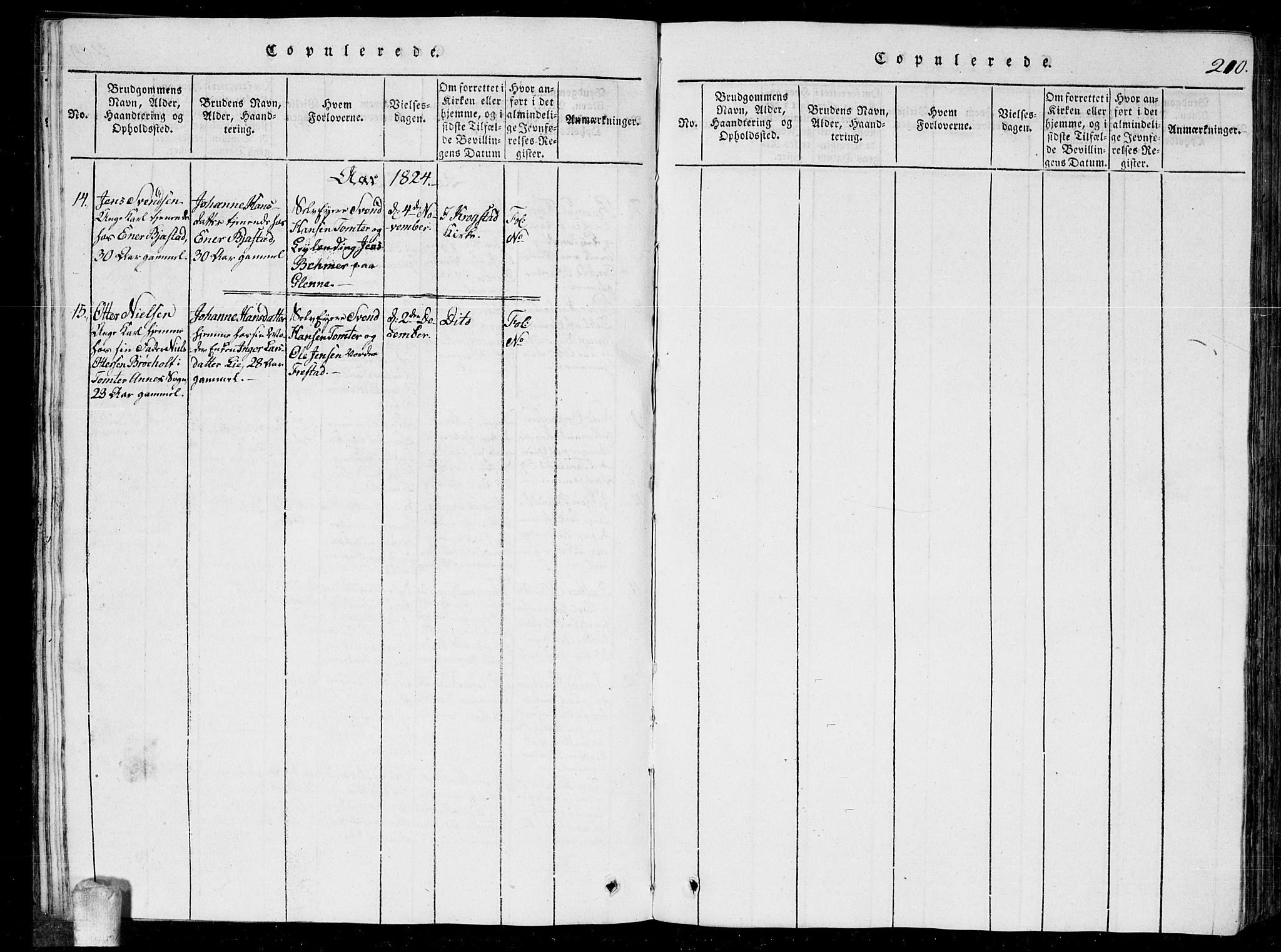 Kråkstad prestekontor Kirkebøker, AV/SAO-A-10125a/G/Ga/L0001: Parish register (copy) no. I 1, 1813-1824, p. 210