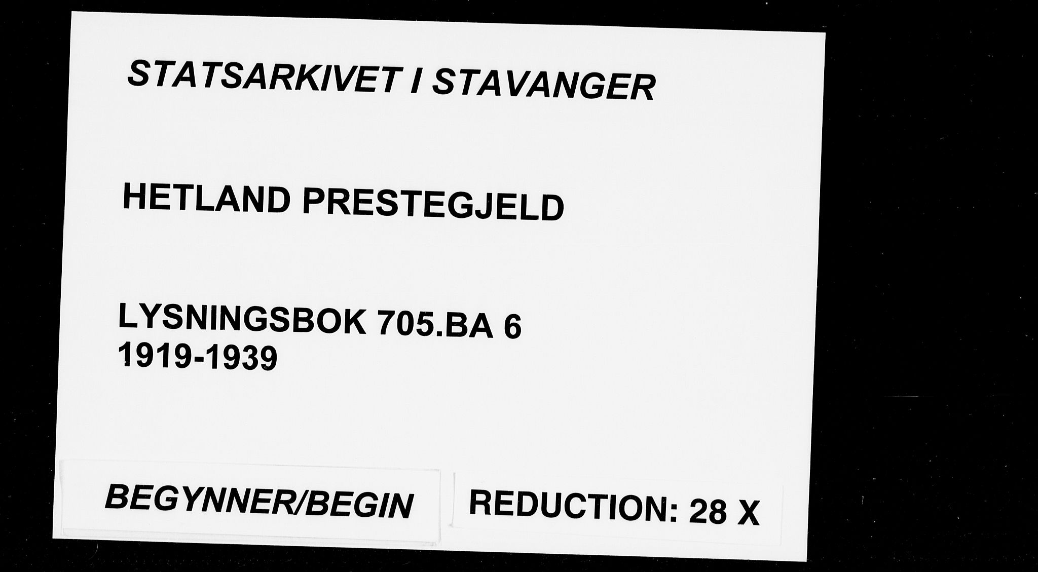Hetland sokneprestkontor, AV/SAST-A-101826/70/705BA/L0006: Banns register no. 705.BA.6, 1919-1939