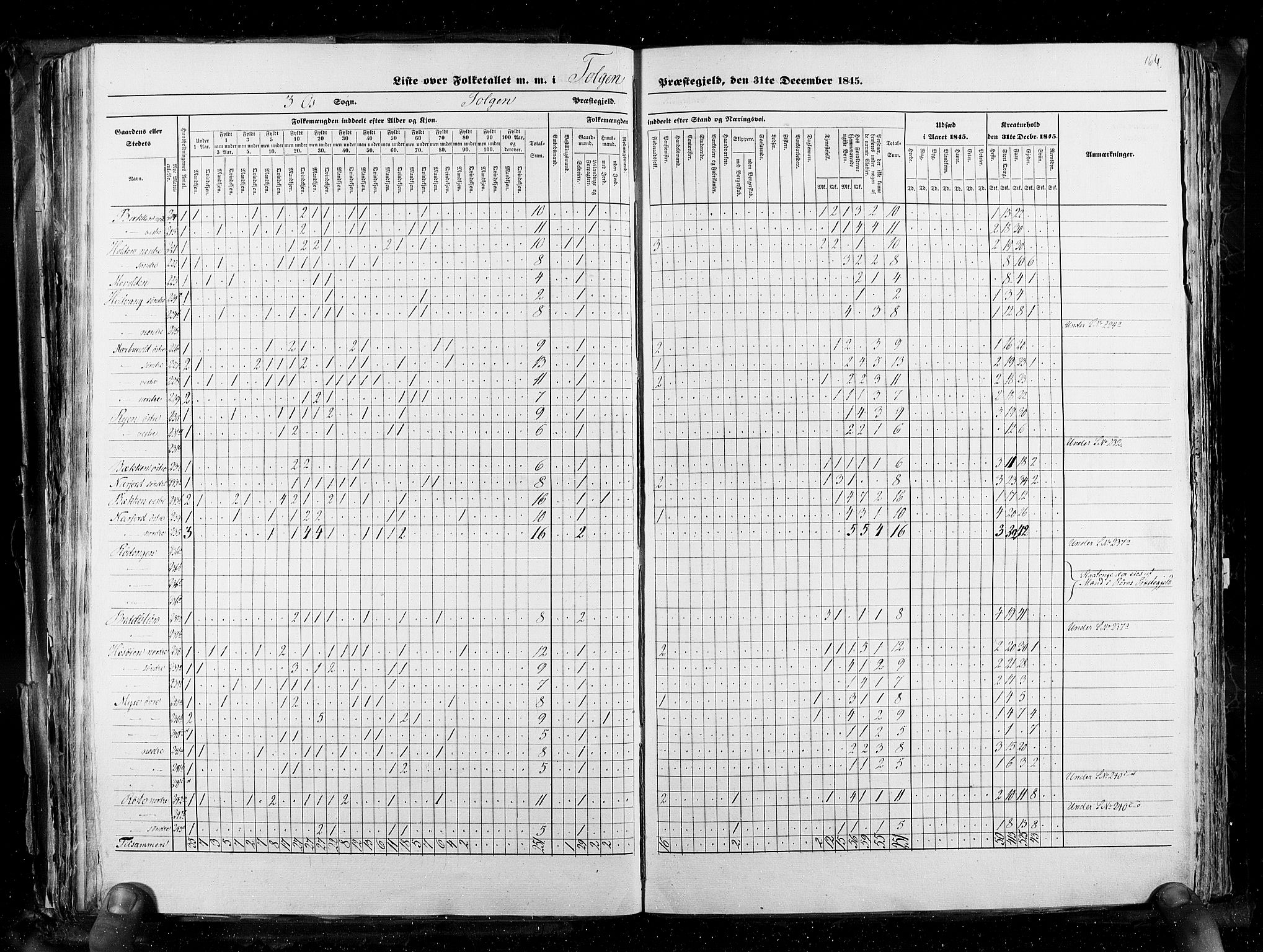 RA, Census 1845, vol. 3: Hedemarken amt og Kristians amt, 1845, p. 164