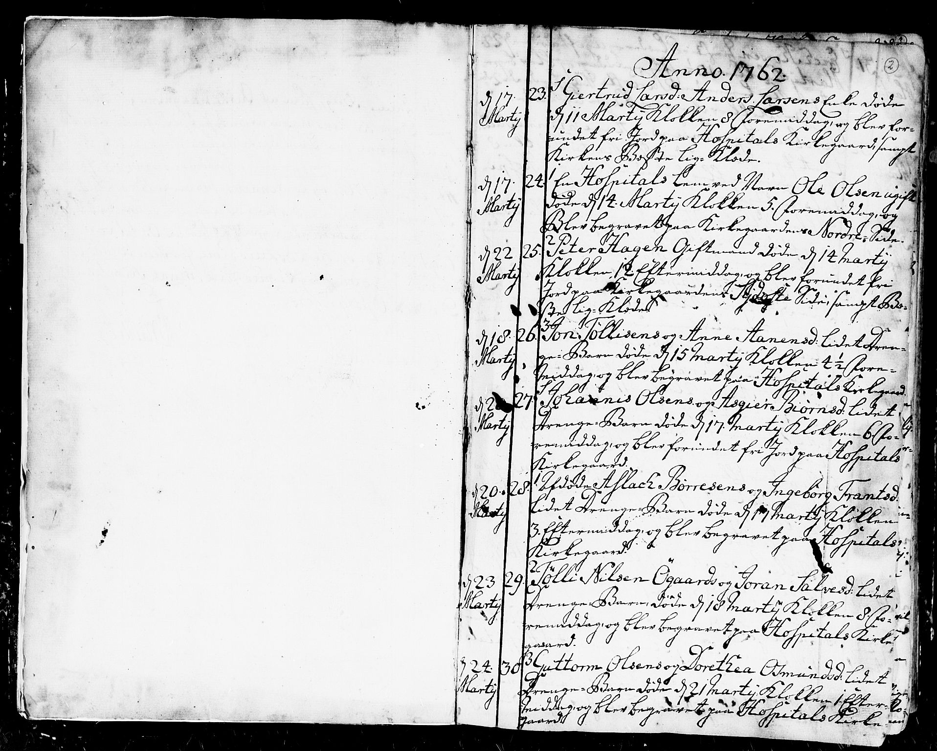 Kristiansand domprosti, SAK/1112-0006/F/Fa/L0004: Parish register (official) no. A 4, 1762-1794, p. 2