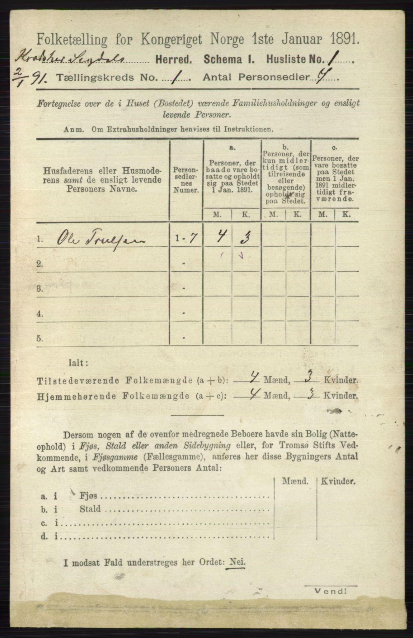 RA, 1891 census for 0621 Sigdal, 1891, p. 4920