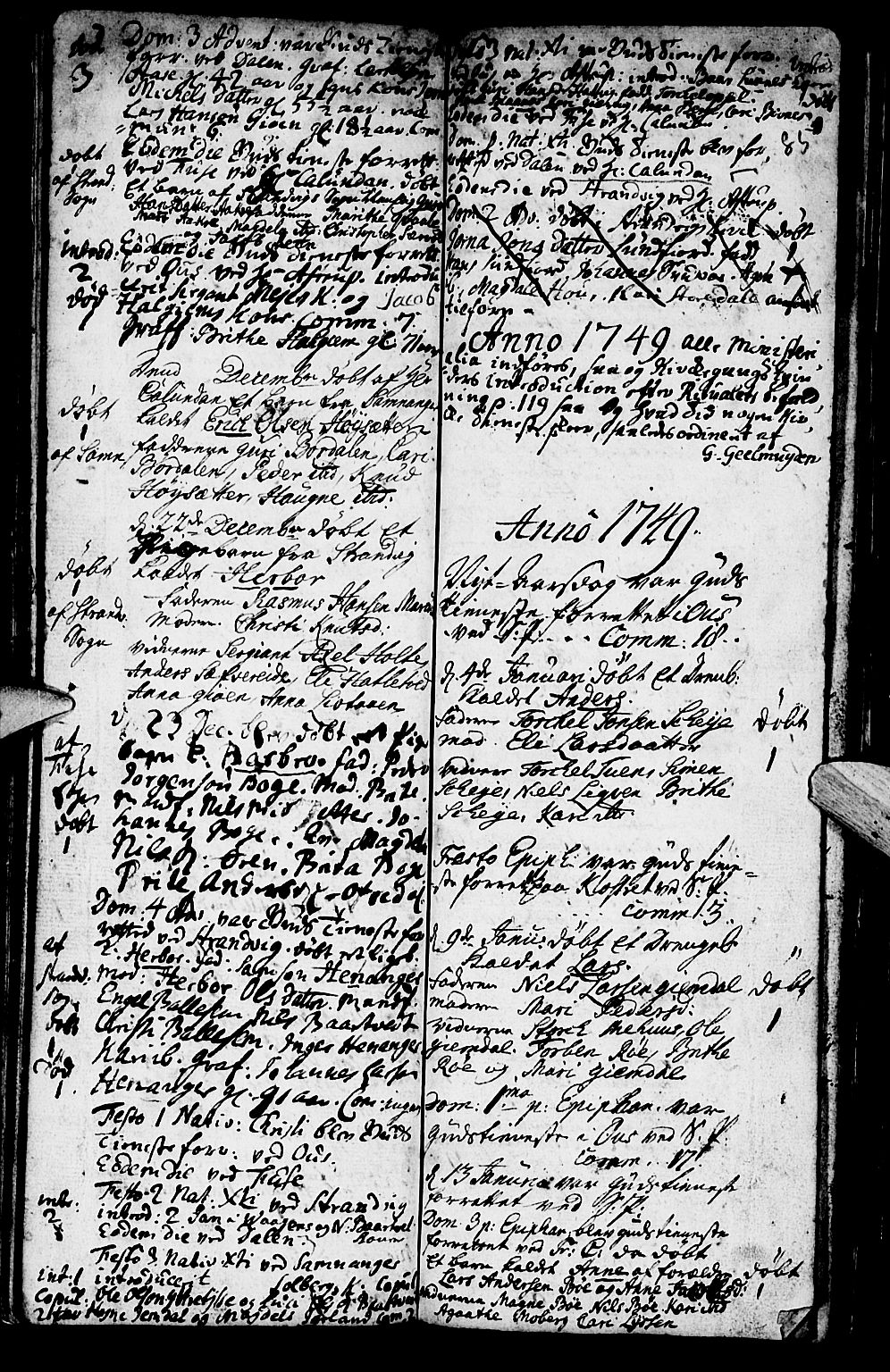 Os sokneprestembete, SAB/A-99929: Parish register (official) no. A 2, 1723-1758, p. 85