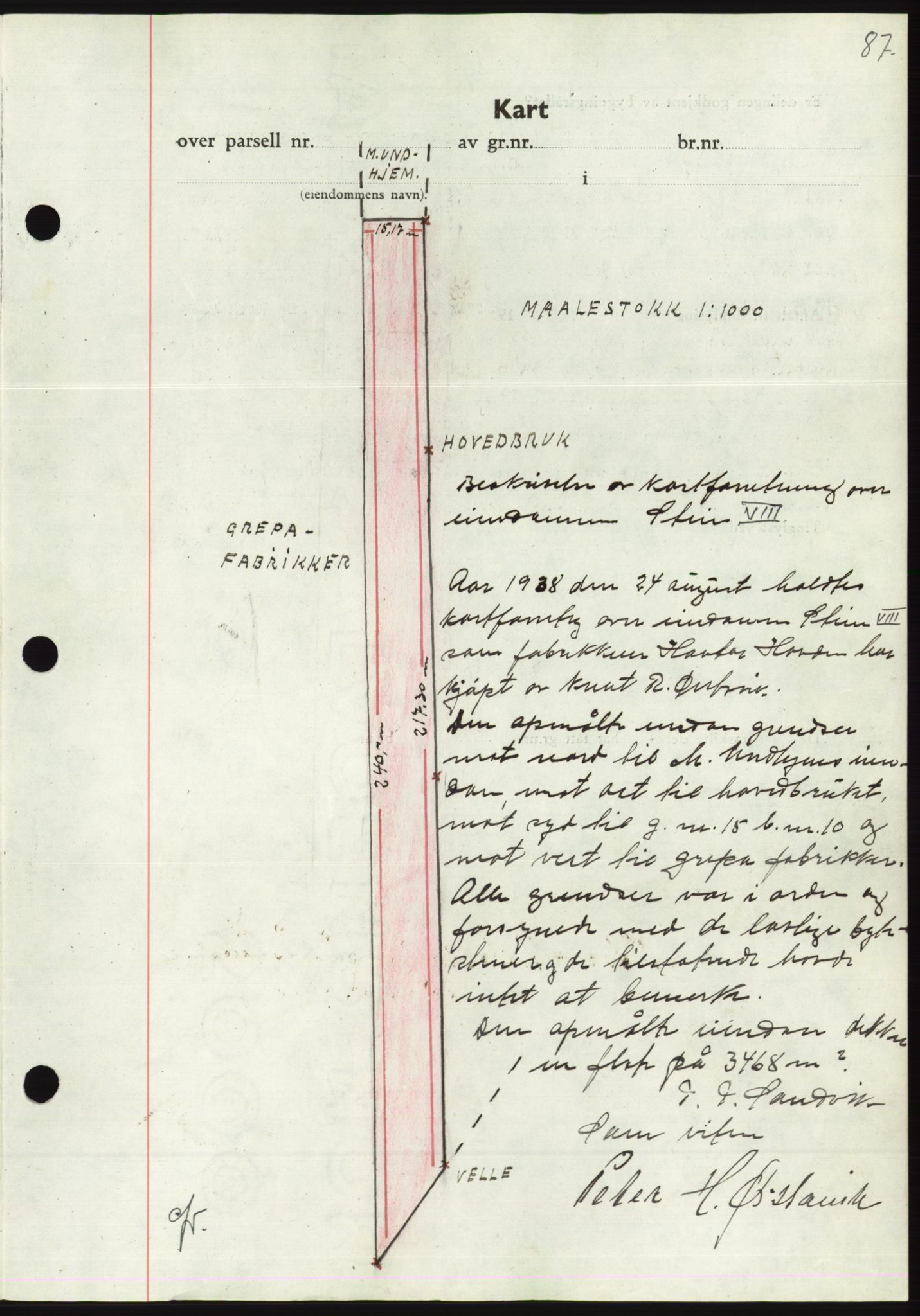 Søre Sunnmøre sorenskriveri, AV/SAT-A-4122/1/2/2C/L0066: Mortgage book no. 60, 1938-1938, Diary no: : 1174/1938