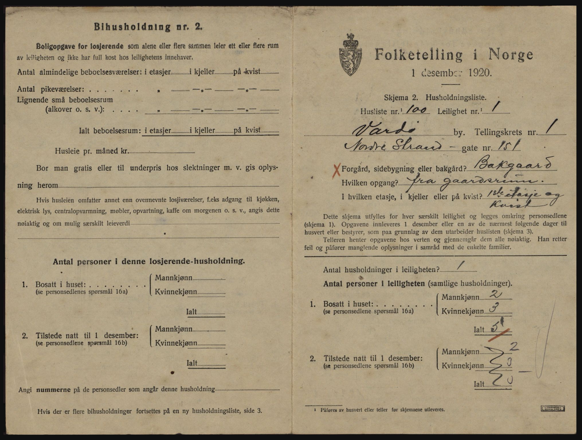 SATØ, 1920 census for Vardø, 1920, p. 1343