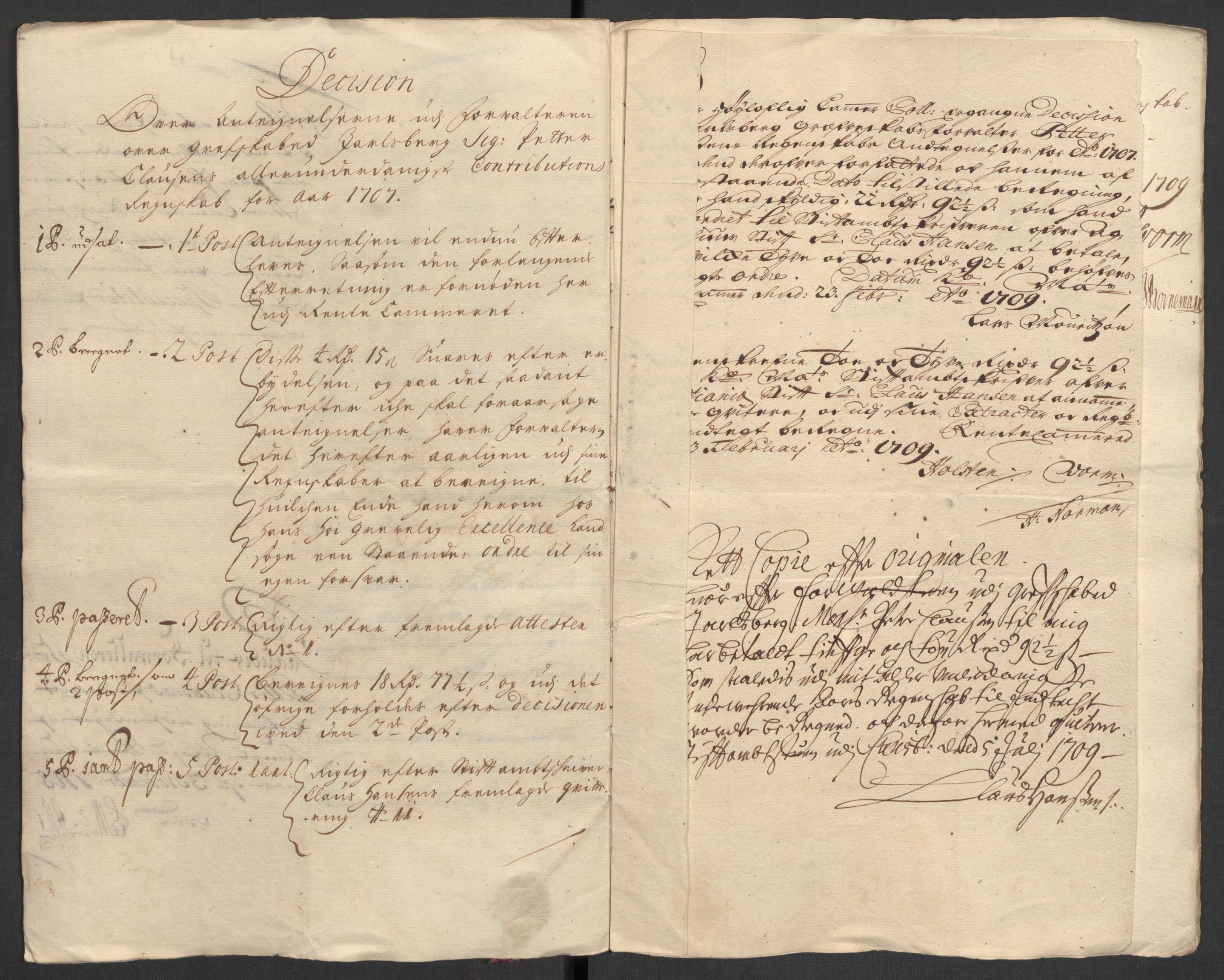 Rentekammeret inntil 1814, Reviderte regnskaper, Fogderegnskap, RA/EA-4092/R32/L1872: Fogderegnskap Jarlsberg grevskap, 1706-1707, p. 505