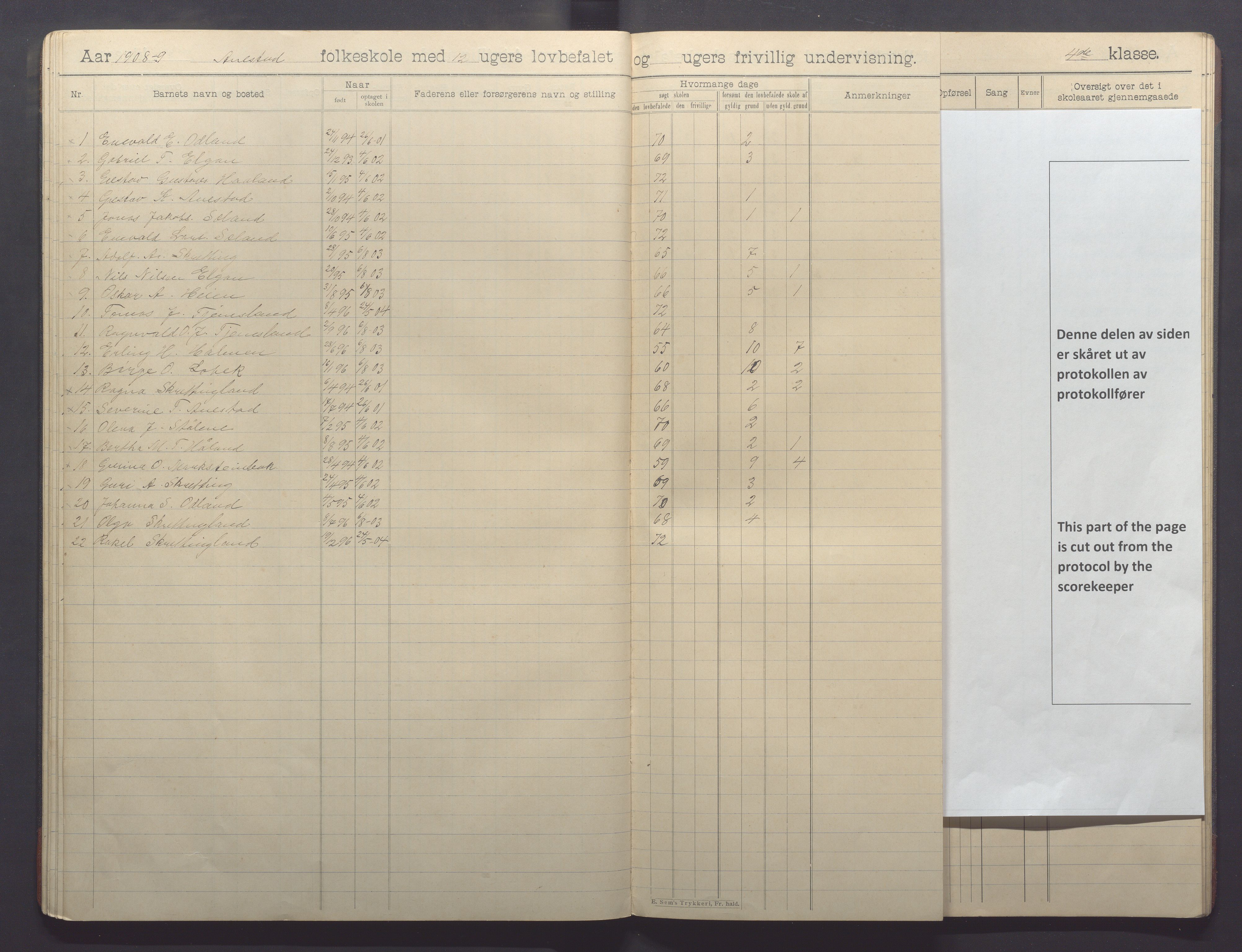 Varhaug kommune- Auestad skule, IKAR/K-100960/H/L0002: Skuleprotokoll, 1902-1915, p. 27