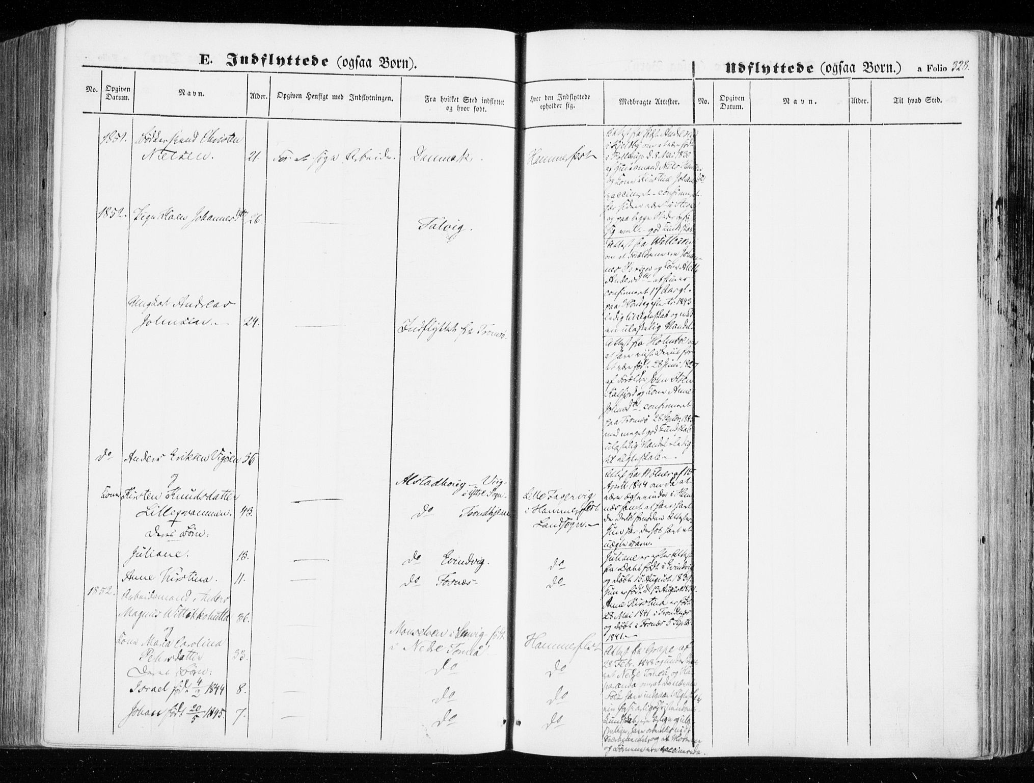 Hammerfest sokneprestkontor, AV/SATØ-S-1347/H/Ha/L0004.kirke: Parish register (official) no. 4, 1843-1856, p. 328