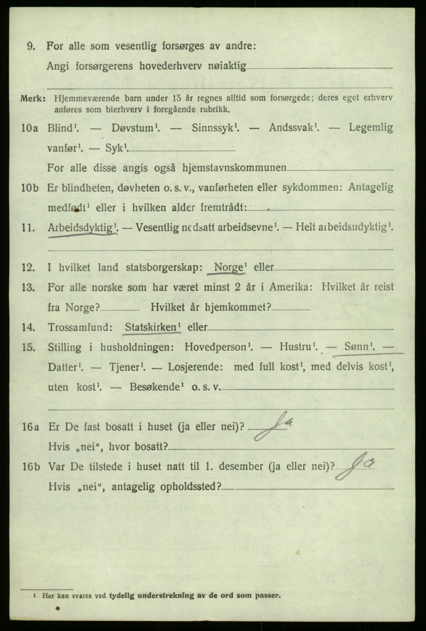 SAB, 1920 census for Kyrkjebø, 1920, p. 2924