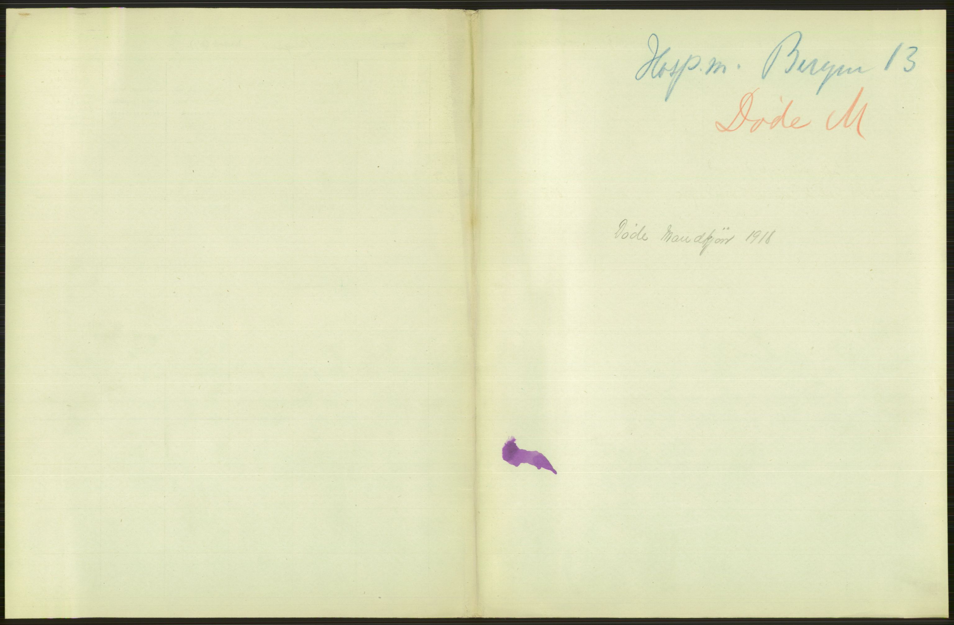 Statistisk sentralbyrå, Sosiodemografiske emner, Befolkning, AV/RA-S-2228/D/Df/Dfb/Dfbh/L0039: Bergen: Døde., 1918, p. 185