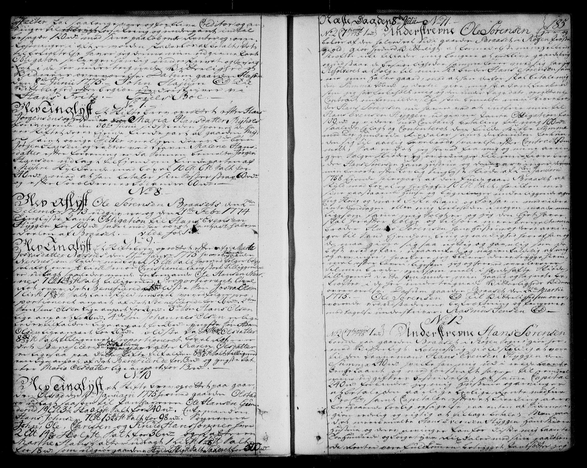 Lier, Røyken og Hurum sorenskriveri, AV/SAKO-A-89/G/Ga/Gaa/L0004a: Mortgage book no. IVa, 1771-1779, p. 185