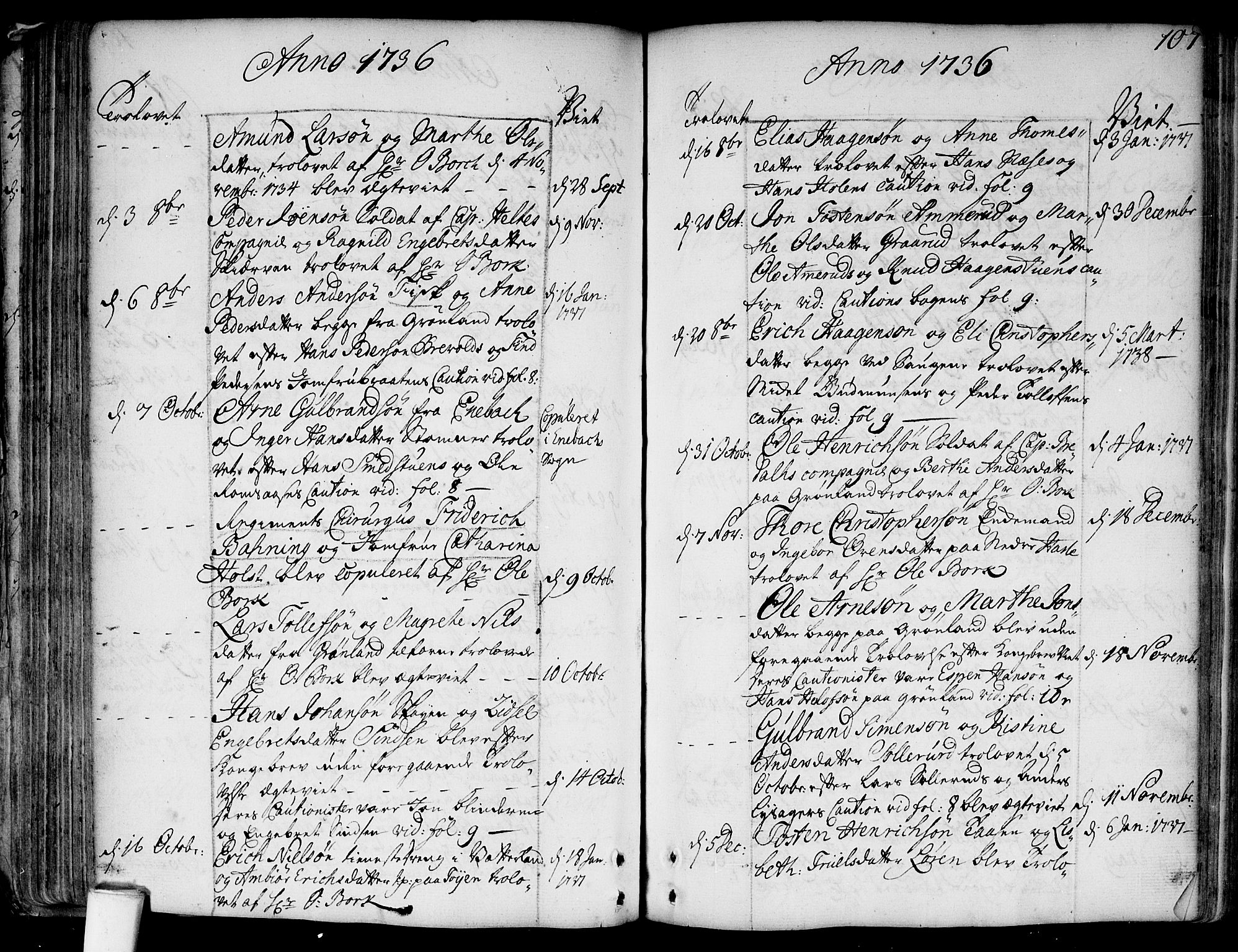 Aker prestekontor kirkebøker, SAO/A-10861/F/L0007: Parish register (official) no. 7, 1734-1748, p. 107