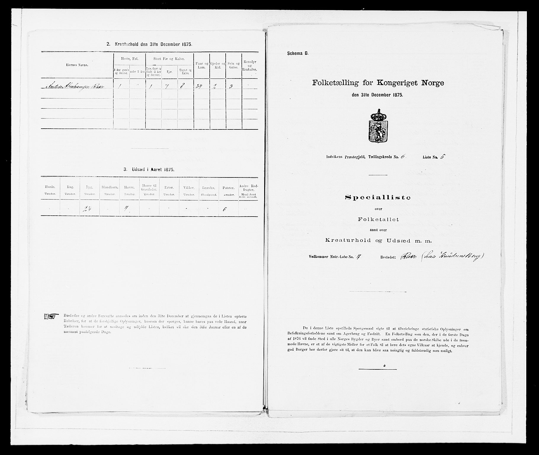 SAB, 1875 Census for 1447P Innvik, 1875, p. 622